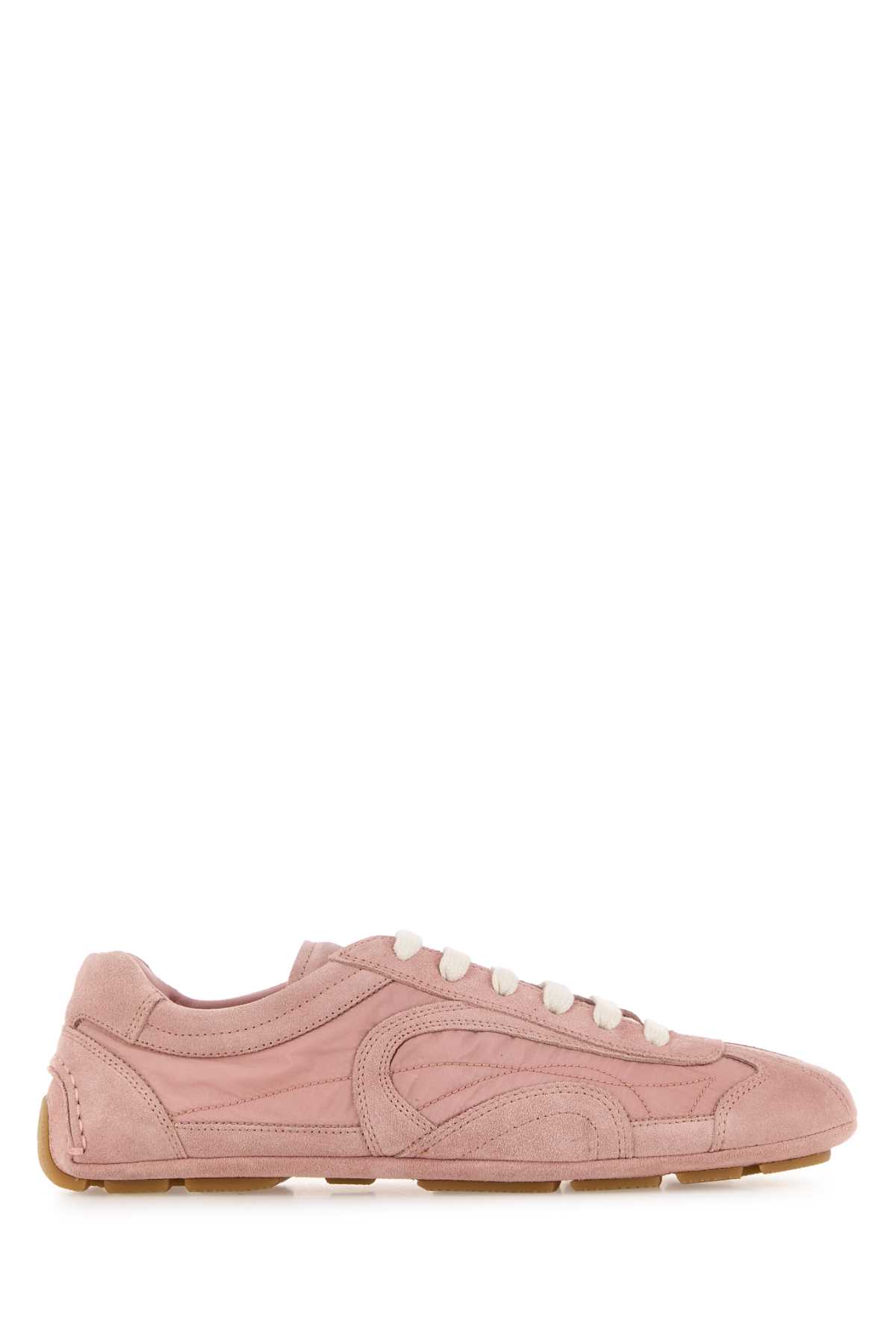 Prada Pink Suede And Re-Nylon Montecarlo Re-Edition 2005 Sneakers Pesco - Women
