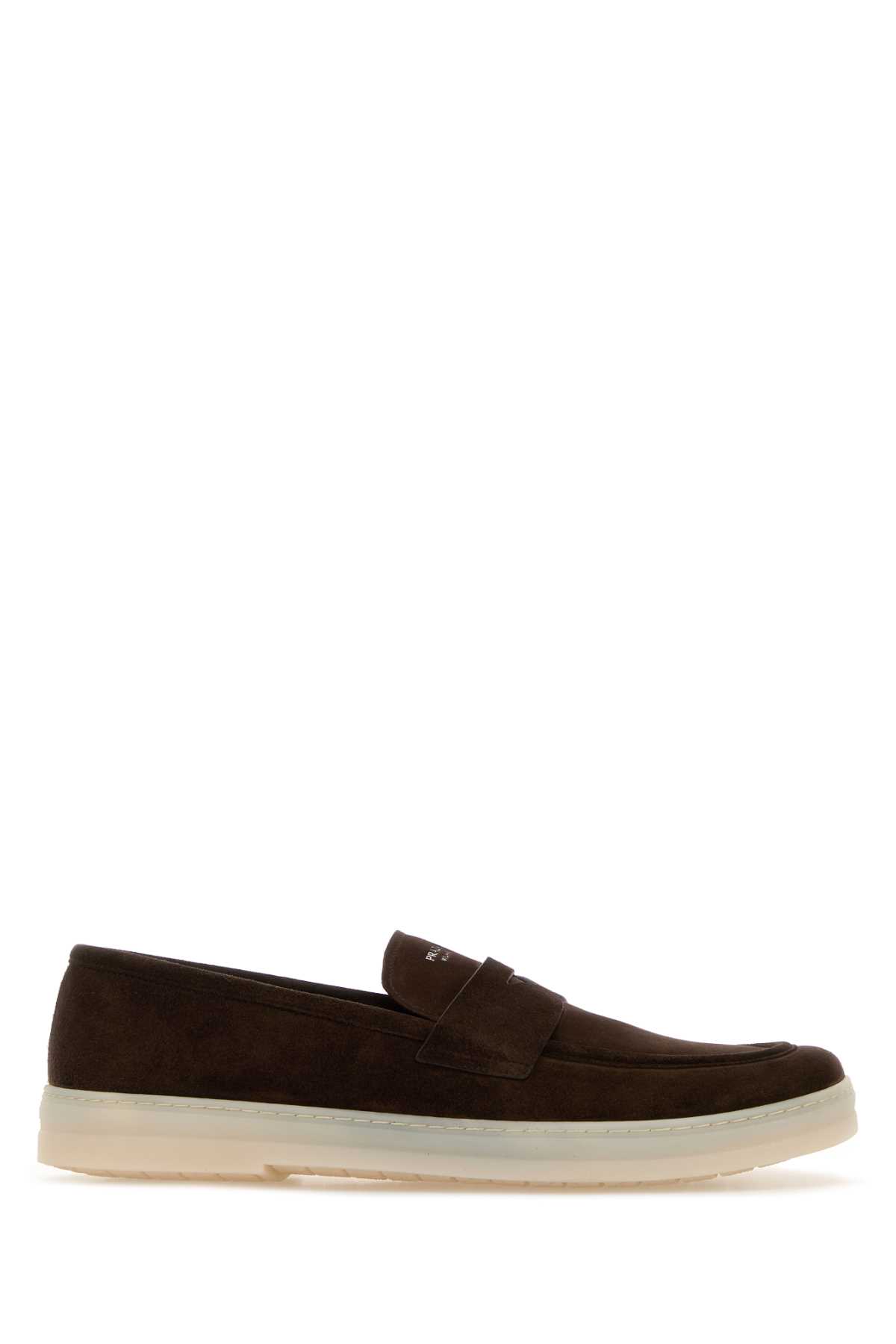 Prada Dark Brown Suede Loafers Moro Mocassini - Men