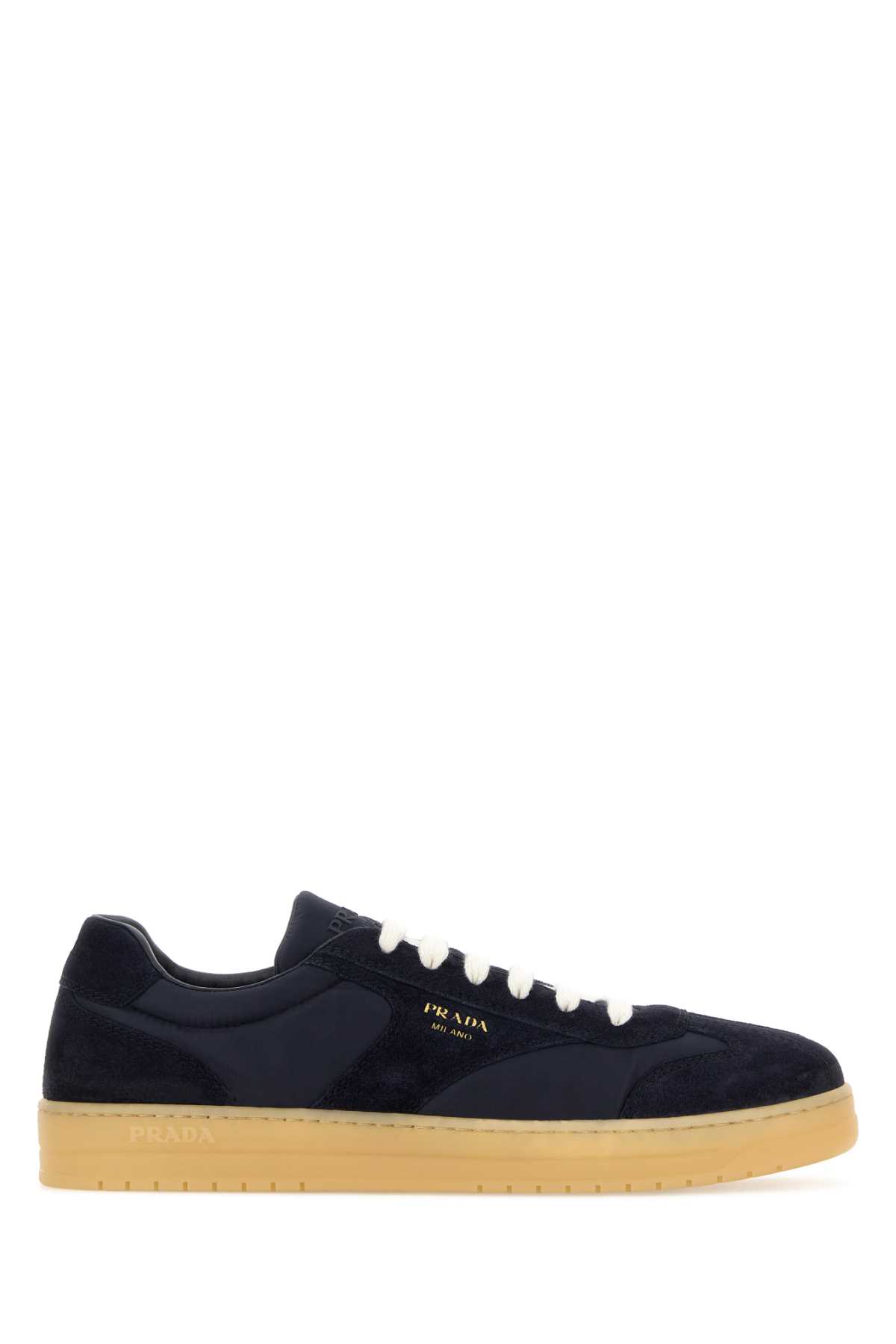 Prada Midnight Blue Suede E Re-Nylon Sneakers Blu - Men