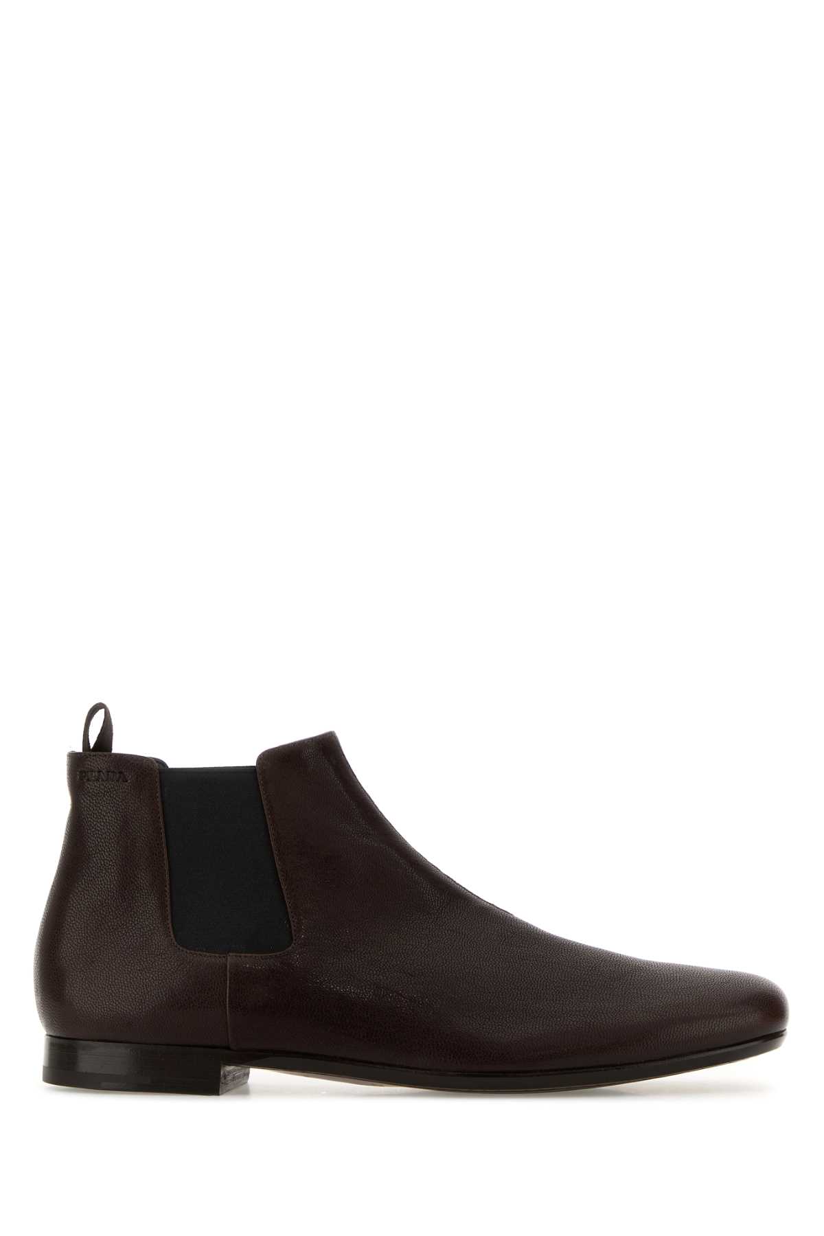 Prada Brown Leather Ankle Boots Moro Stivali - Men