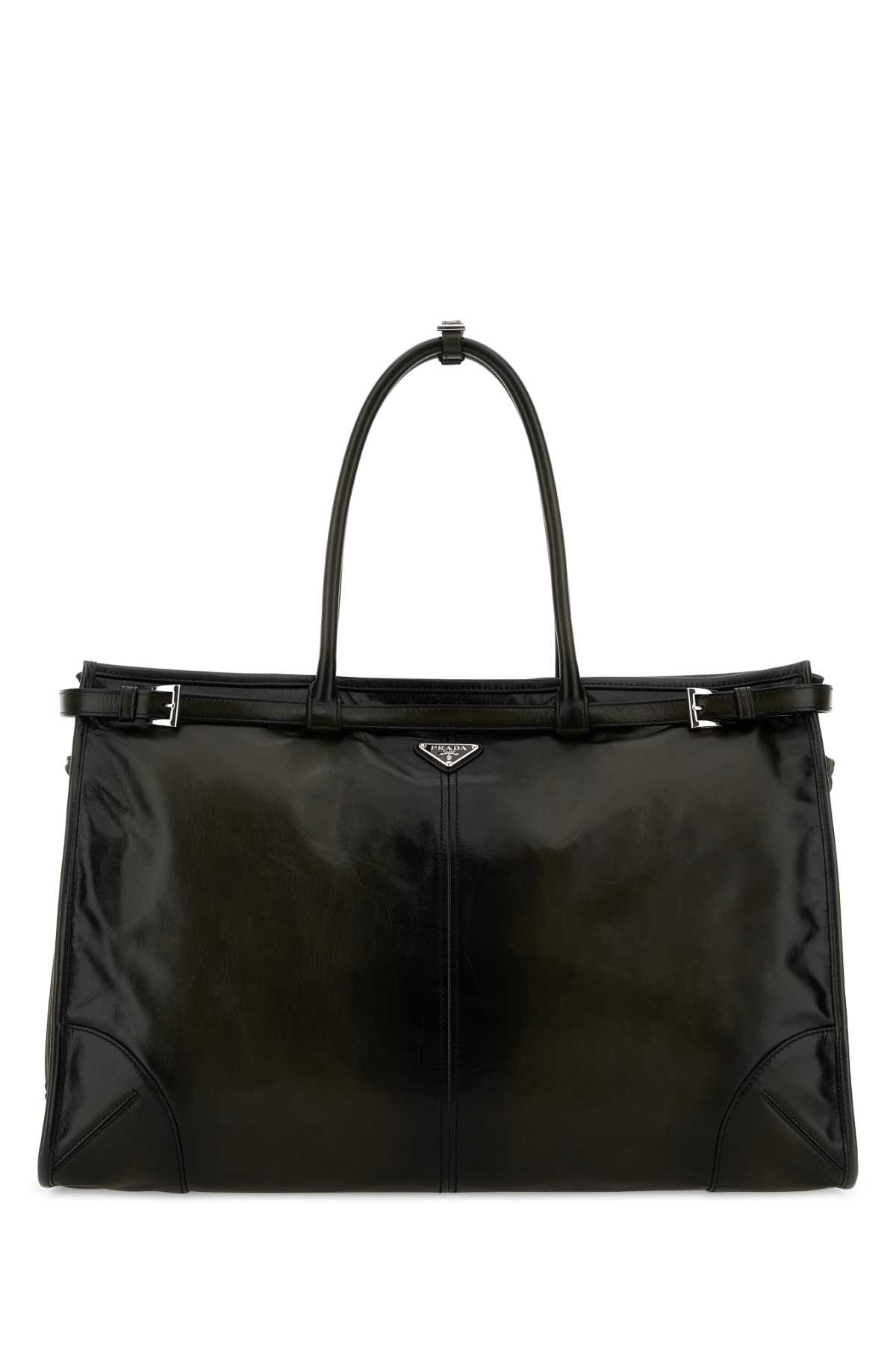 Dark Green Leather Prada Bonnie Shopping Bag Militare N Borse A Mano – Men