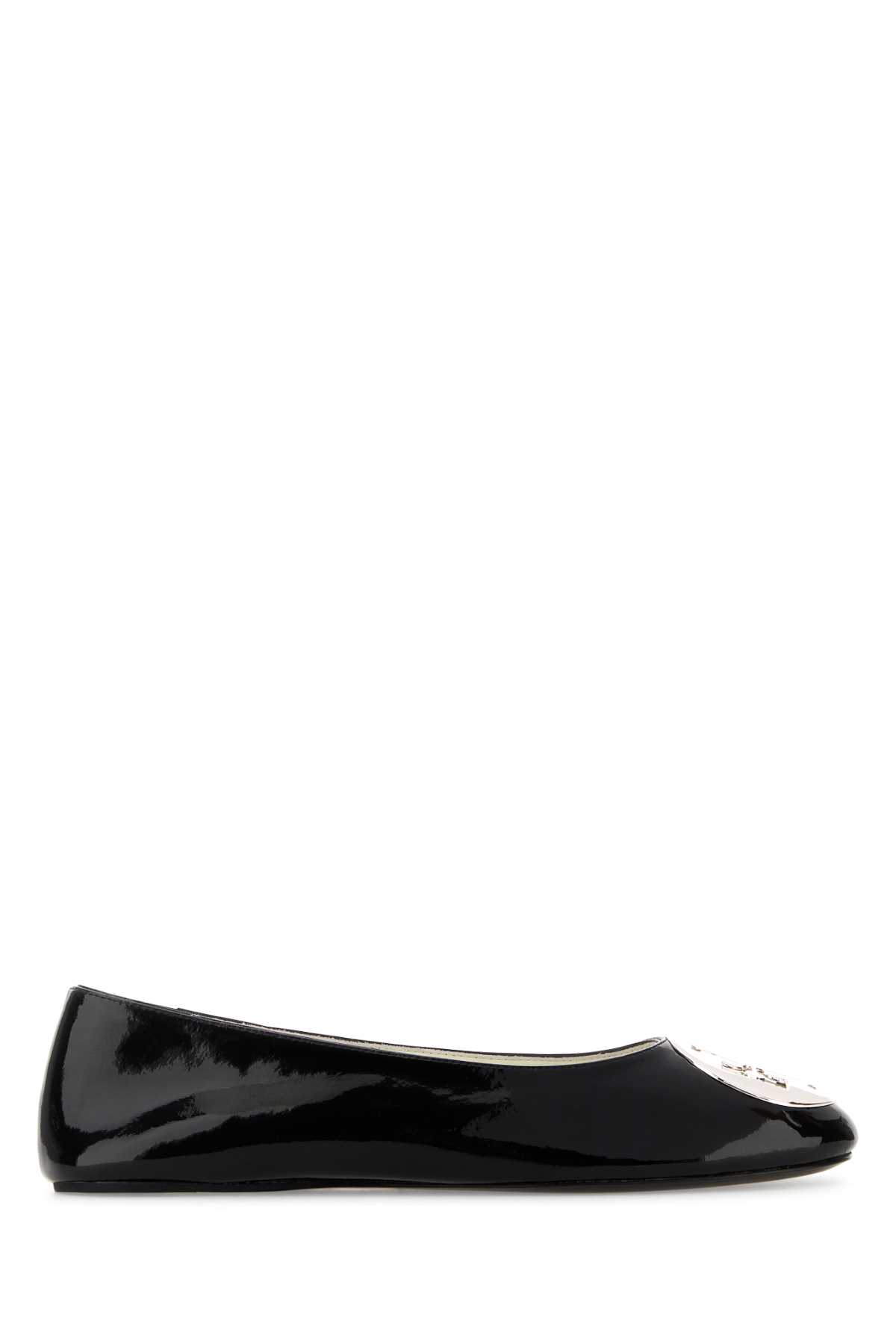 Tory Burch Black Leather Reva Ballerinas 006 Ballerine – Women