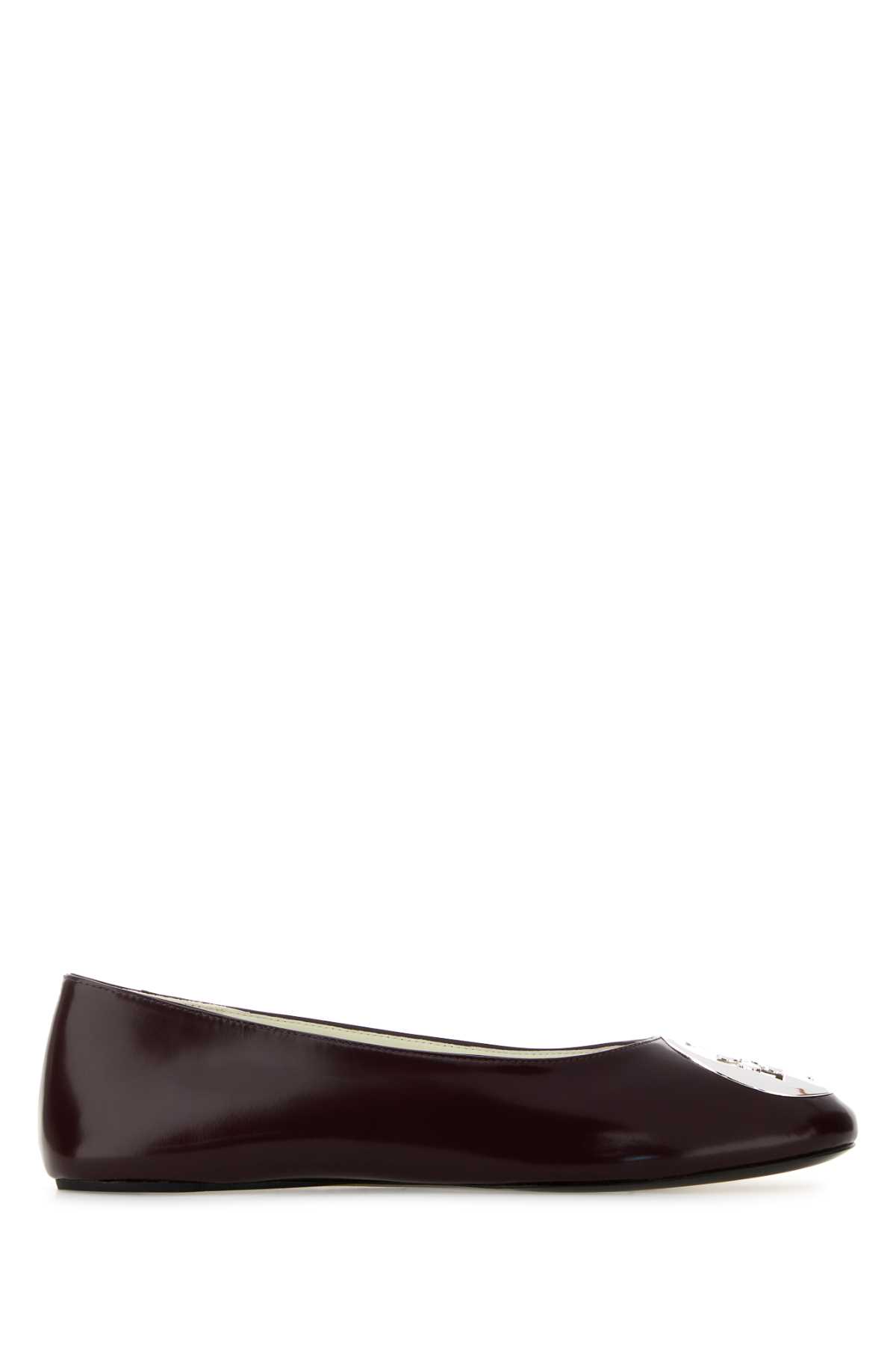 Tory Burch Burgundy Leather Reva Ballerinas 600 Ballerine – Women
