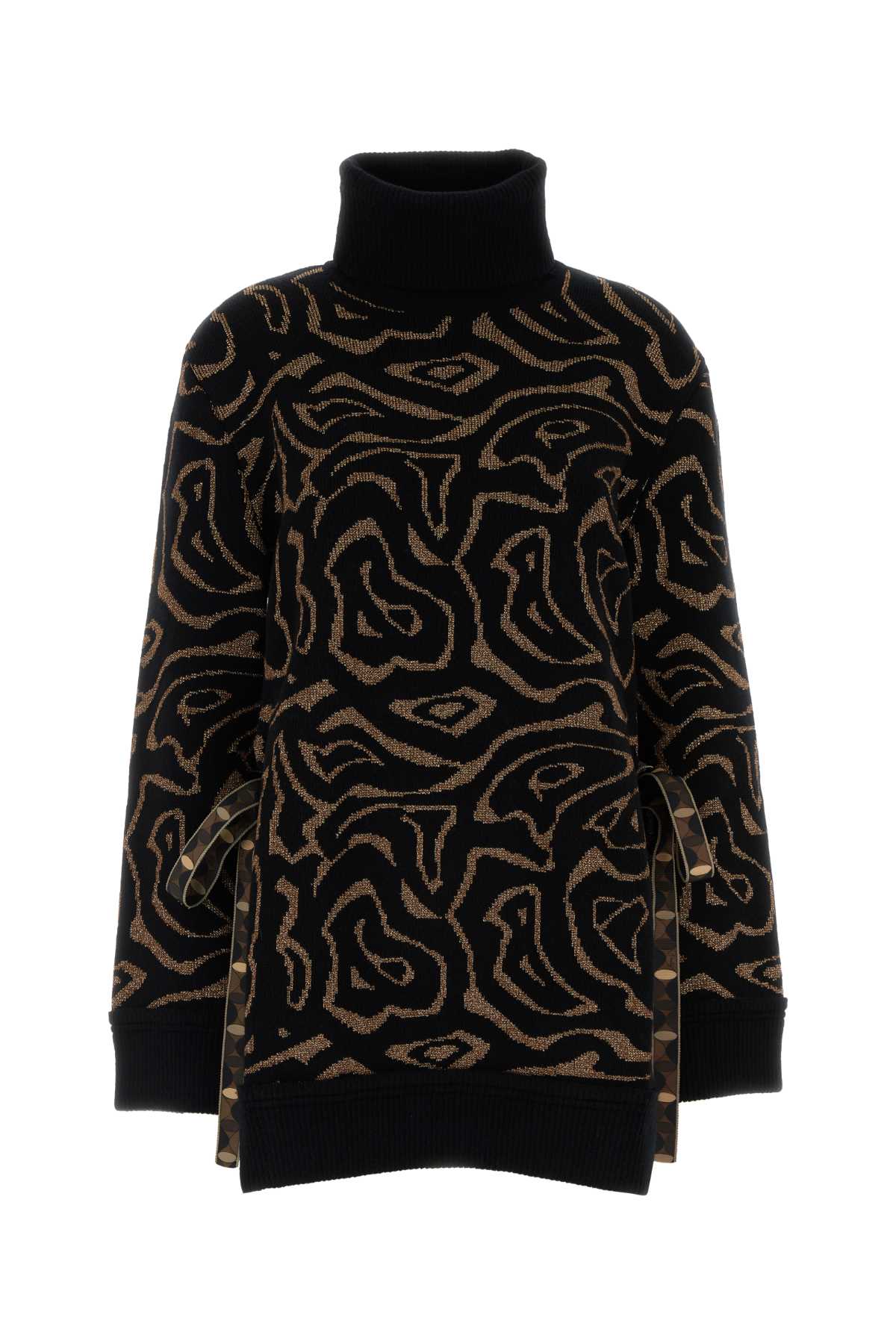 Emilio Pucci Embroidered Polyester Blend Oversize Sweater Blackoro Maglieria – Women