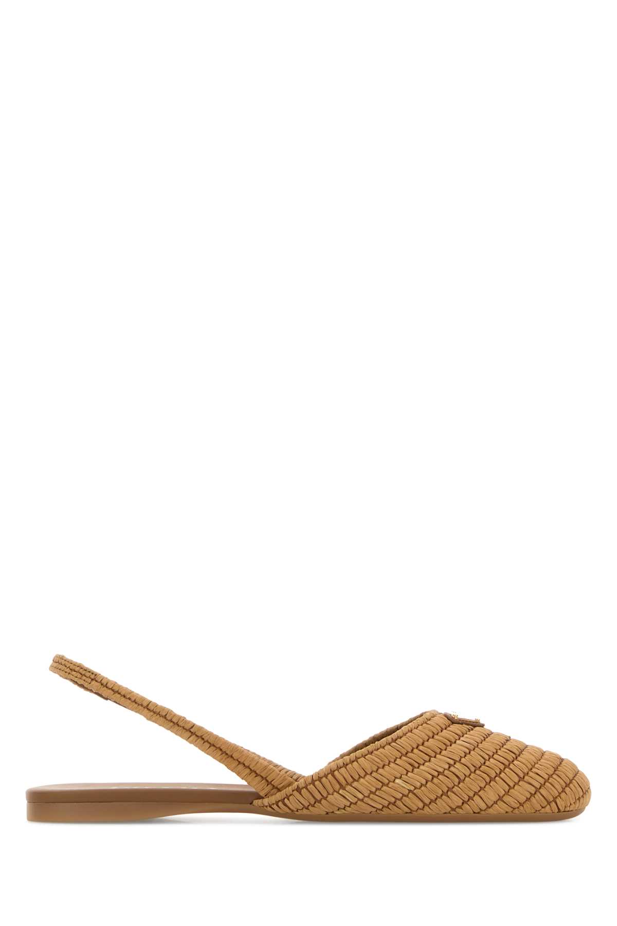 Prada Camel Raffia Ballerinas Caramel Ballerine - Women