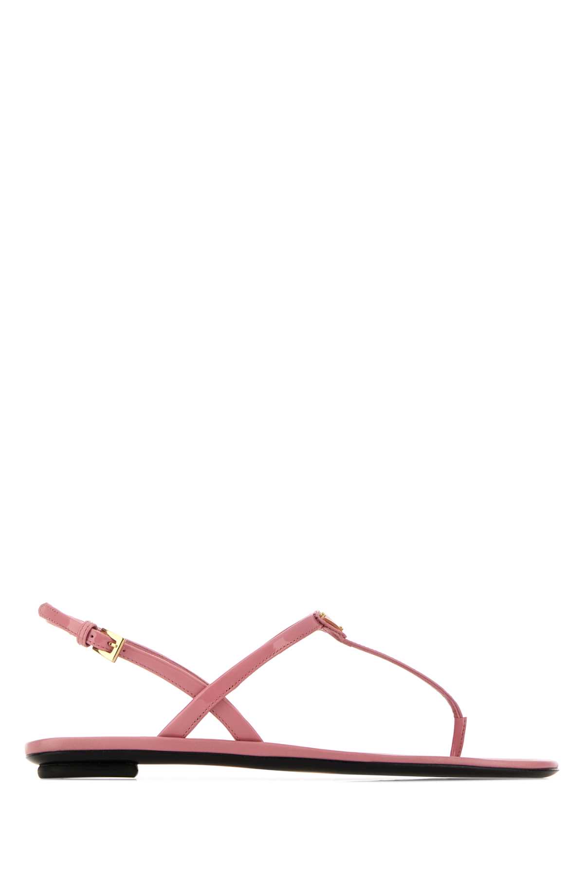 Prada Pink Leather Thong Sandals Petalo Sandali - Women