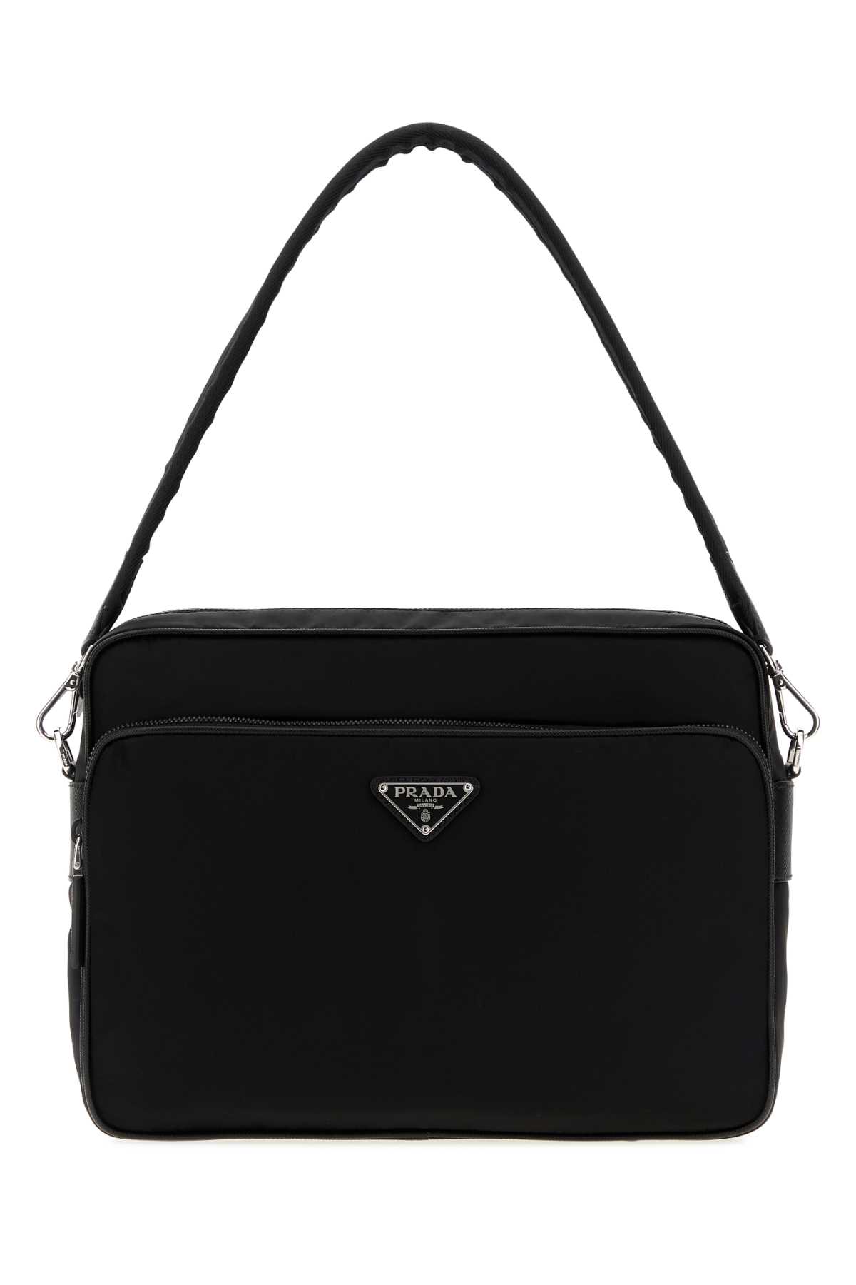 Prada Black Canvas Shopping Bag Nero Borse A Mano - Men