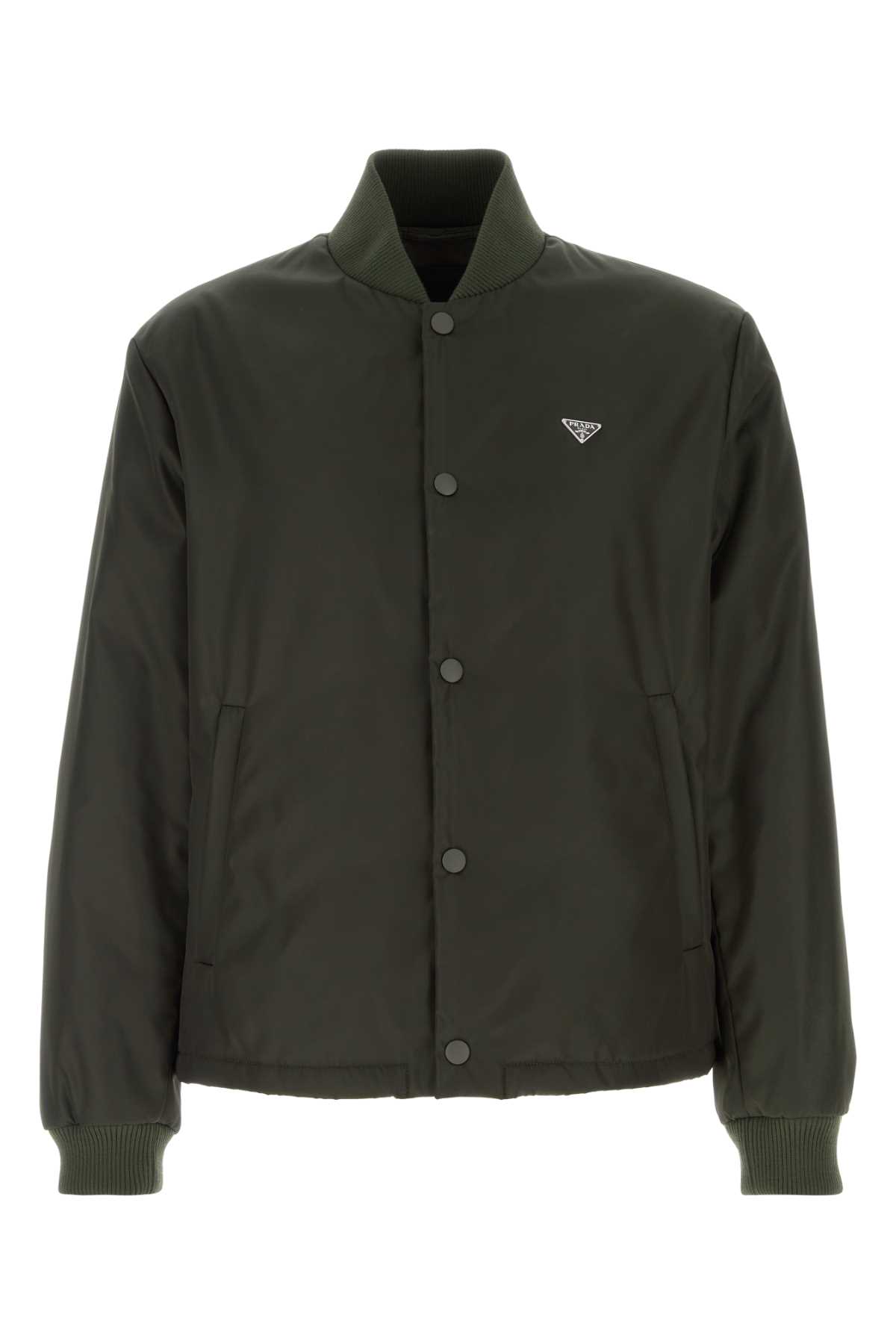 Prada Bottle Green Nylon Bomber Jacket Mimetico Giubbini - Men