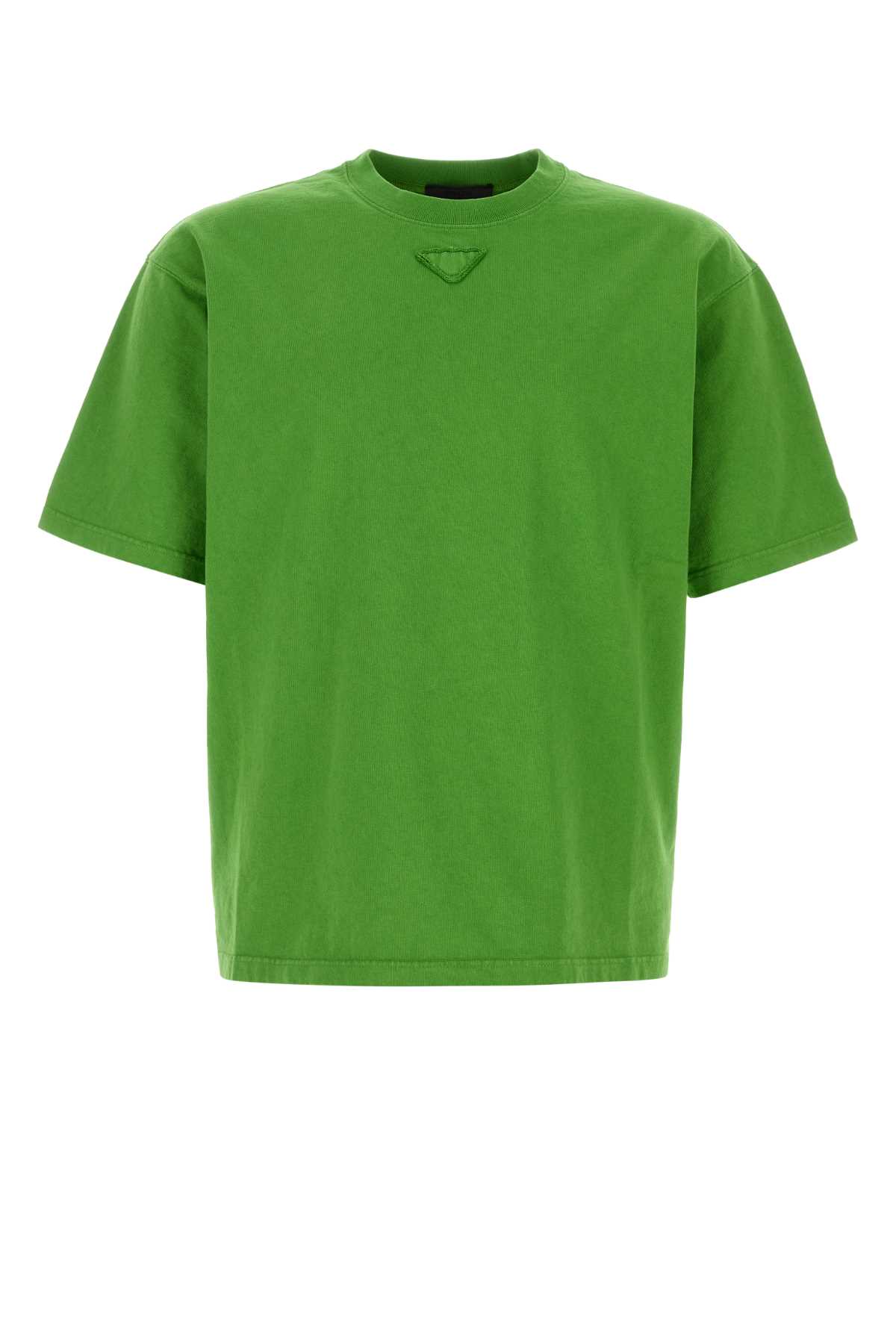 Prada Grass Green Cotton T-Shirt Verde Exterior - Men