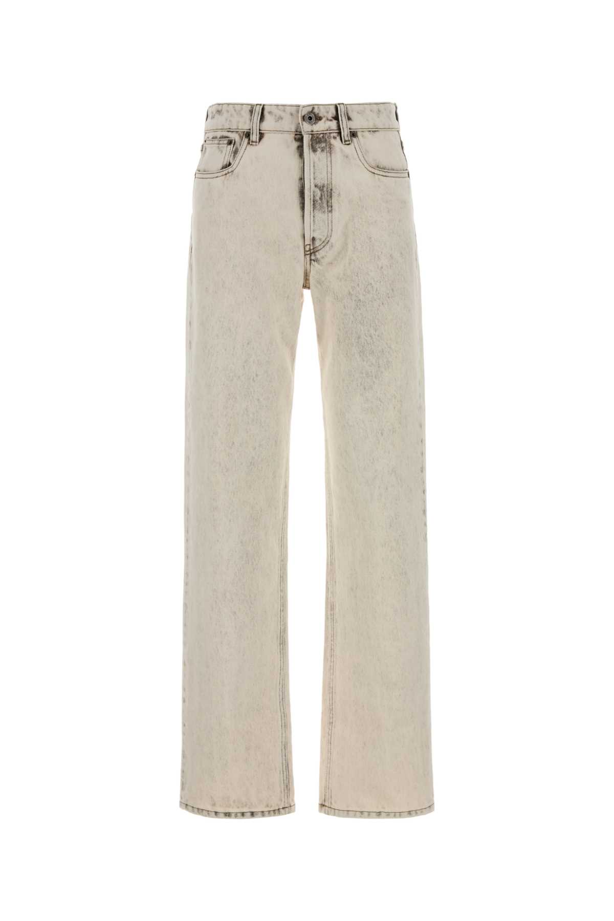 Miu Miu Ivory Denim Jeans Bianco Exterior: Cotton – Women