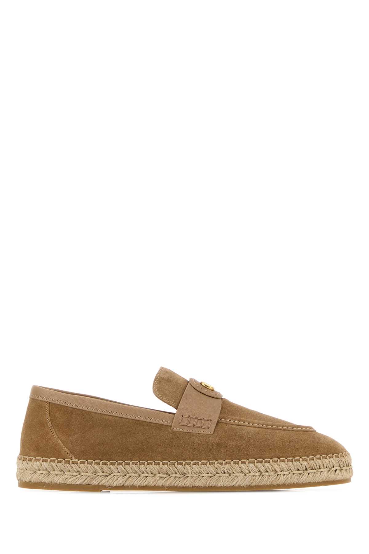 Valentino Garavani Beige Suede Espadrilles Cammello Splicalf Leather – Bos Taurus Espadrillas – Men