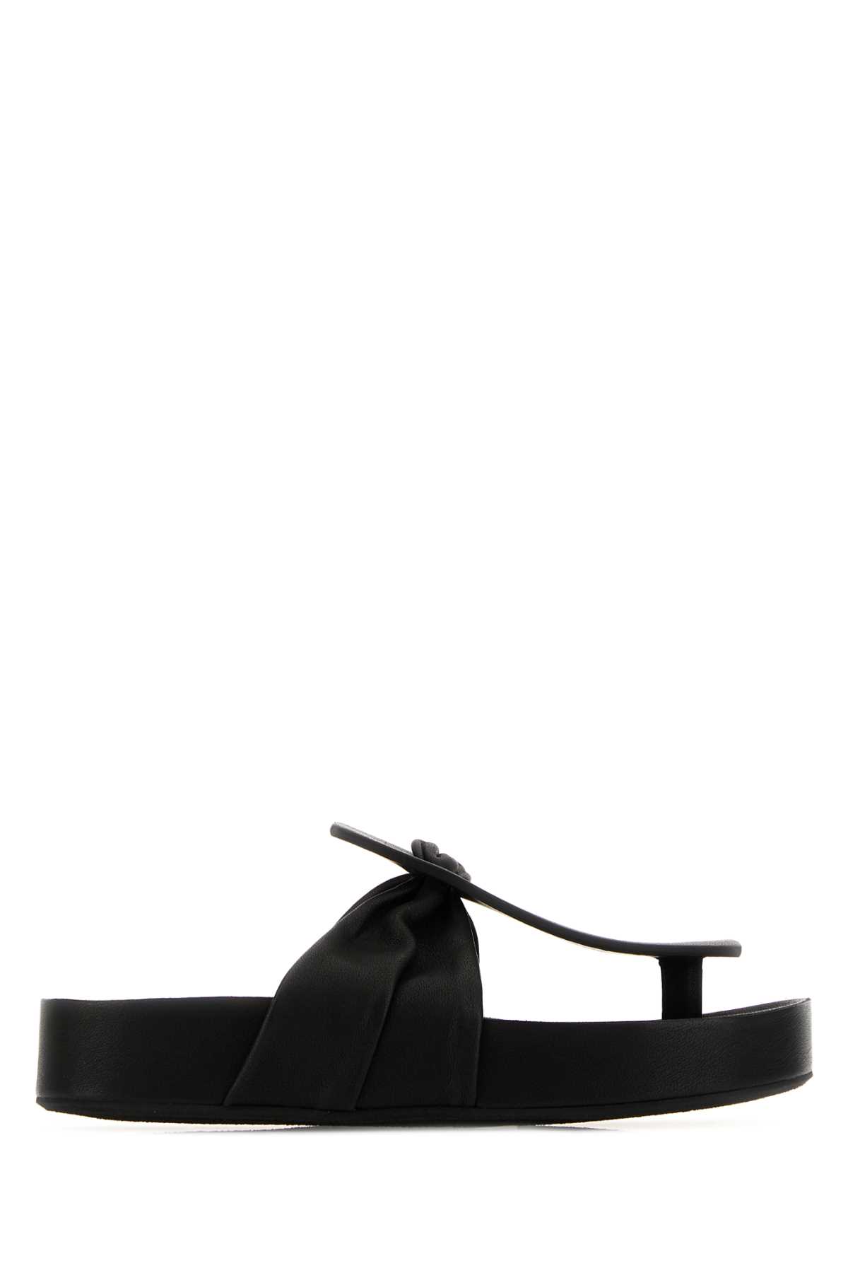 Uma Wang Black Leather Thong Slippers – Women
