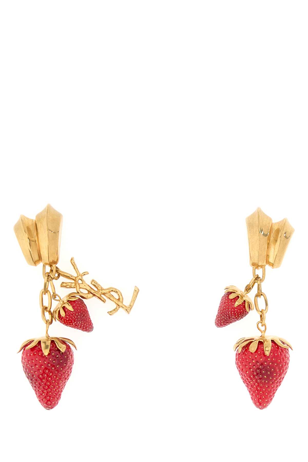 Saint Laurent Multicolor Metal And Resin Cassandre Earrings Orlaitonrouge Orecchini – Women