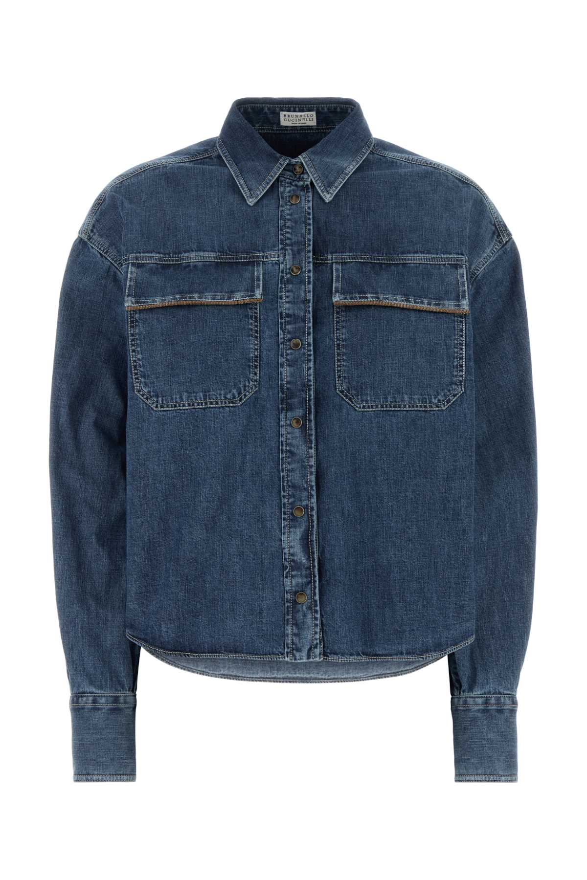 Brunello Cucinelli Denim Shirt C9031 Exterior: Cotton Camicie – Women