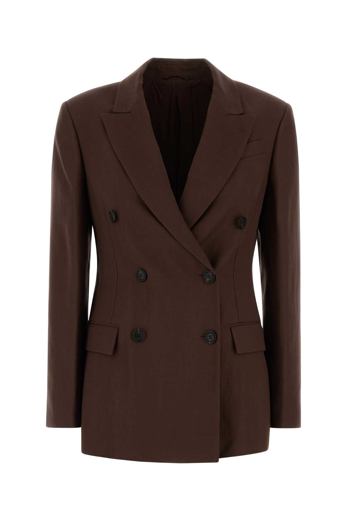 Brunello Cucinelli Brown Jersey Blazer C9284 Giacche E Gilet – Women