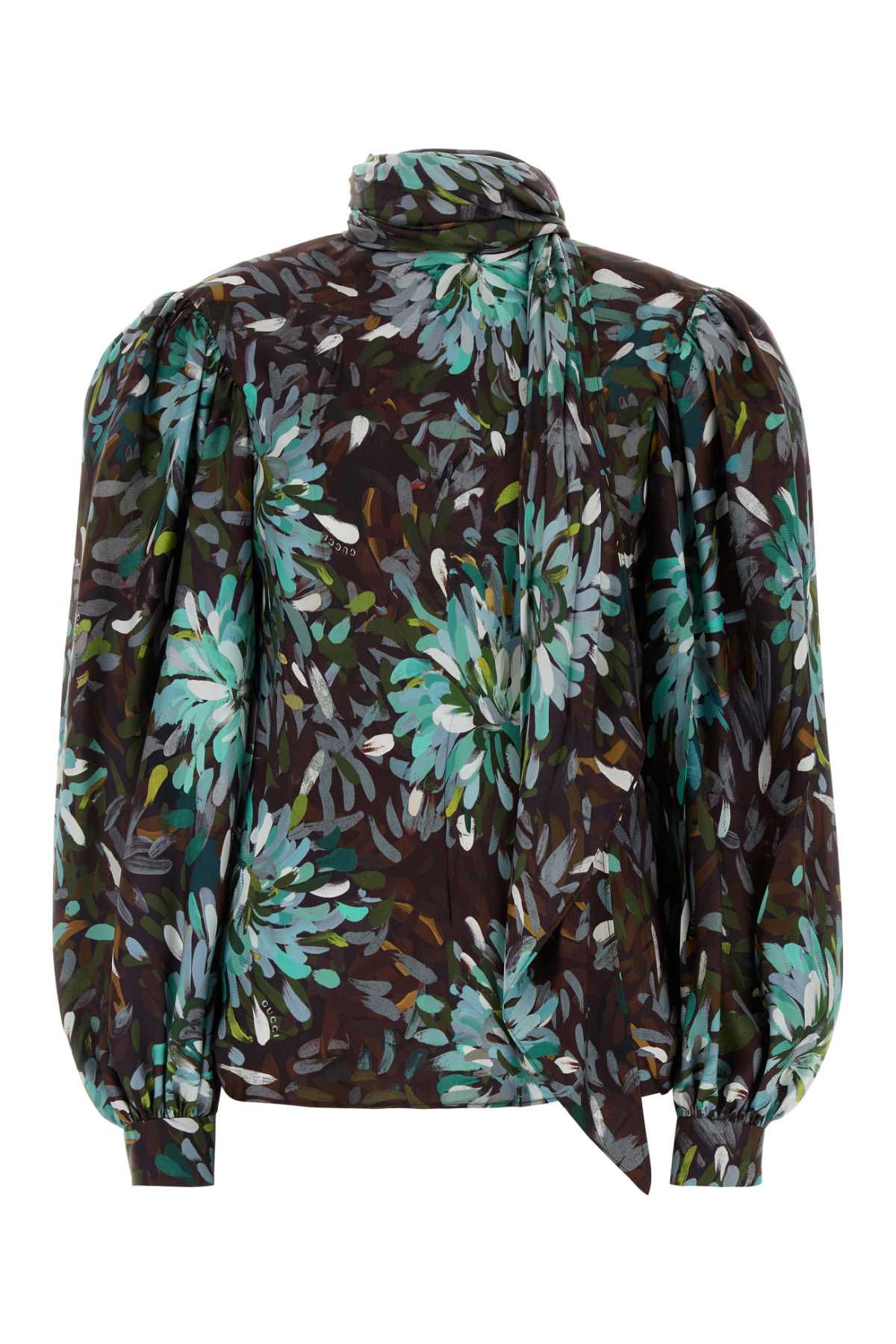 Gucci Printed Twill Blouse Azuregreenmc Silk Maglie – Women