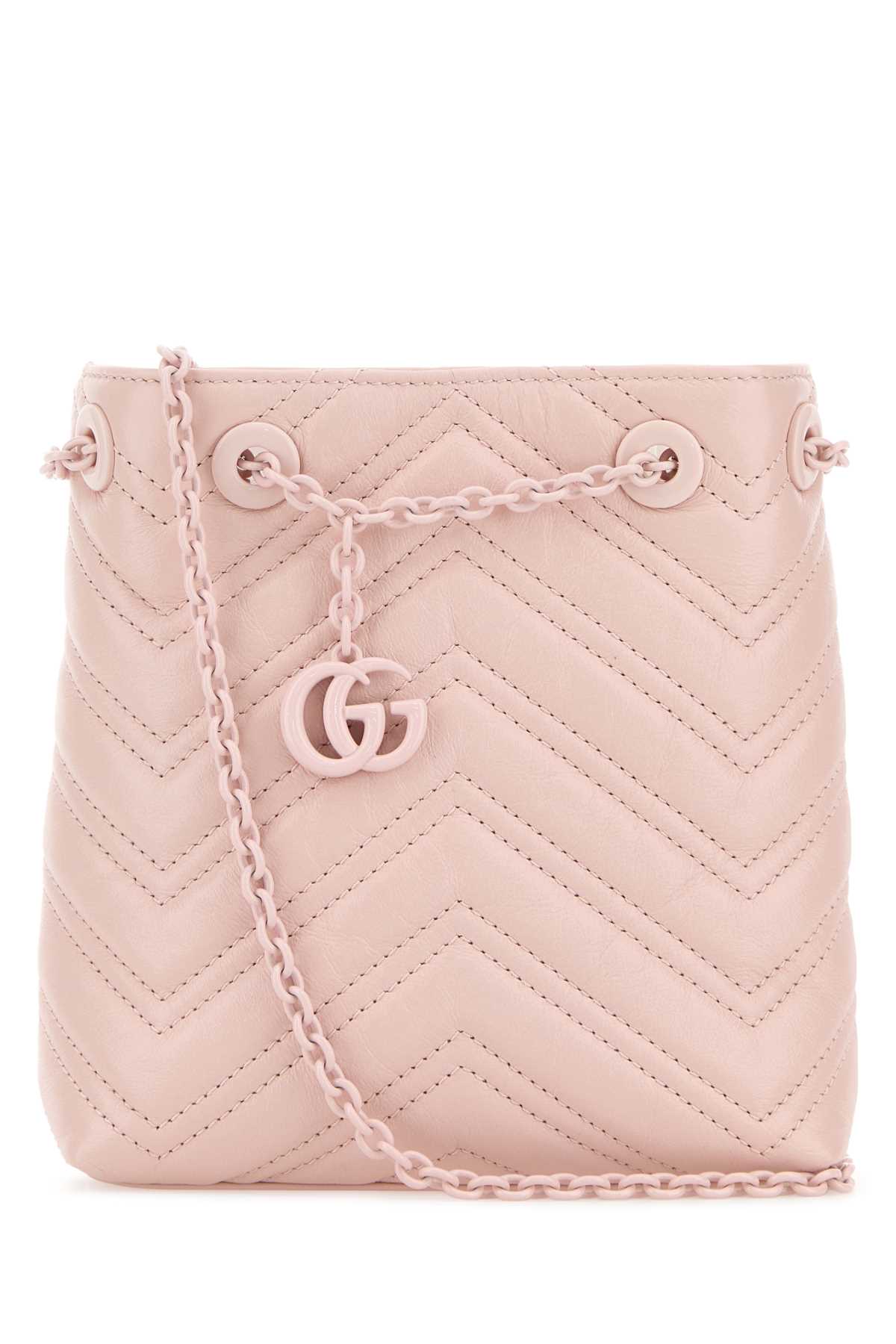 Gucci Pink Leather Micro Gg Marmont Bucket Bag Ladypinladpladp Borse A Secchiello – Women