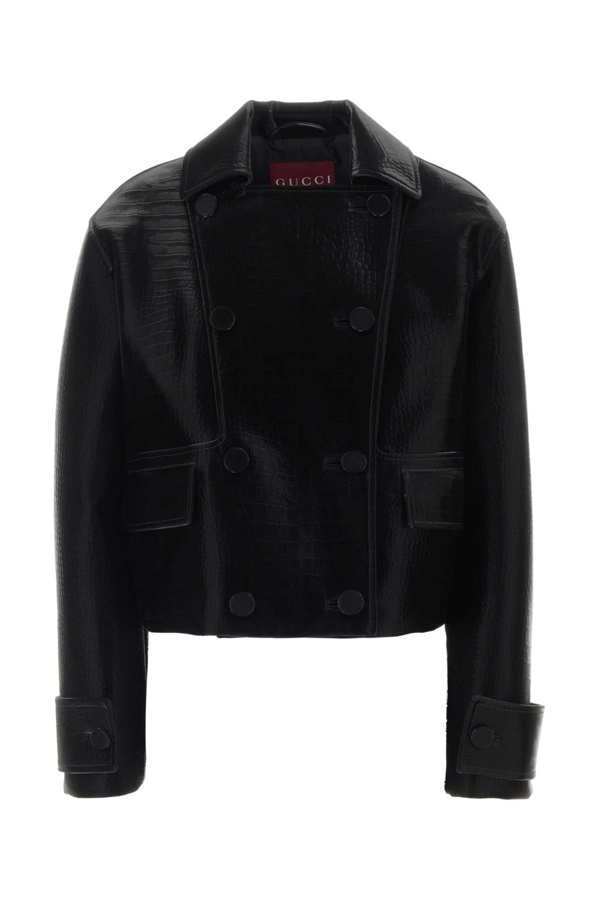 Gucci Black Leather Jacket Blackblackblack Lamb Skin Giacche In Pelle - Women