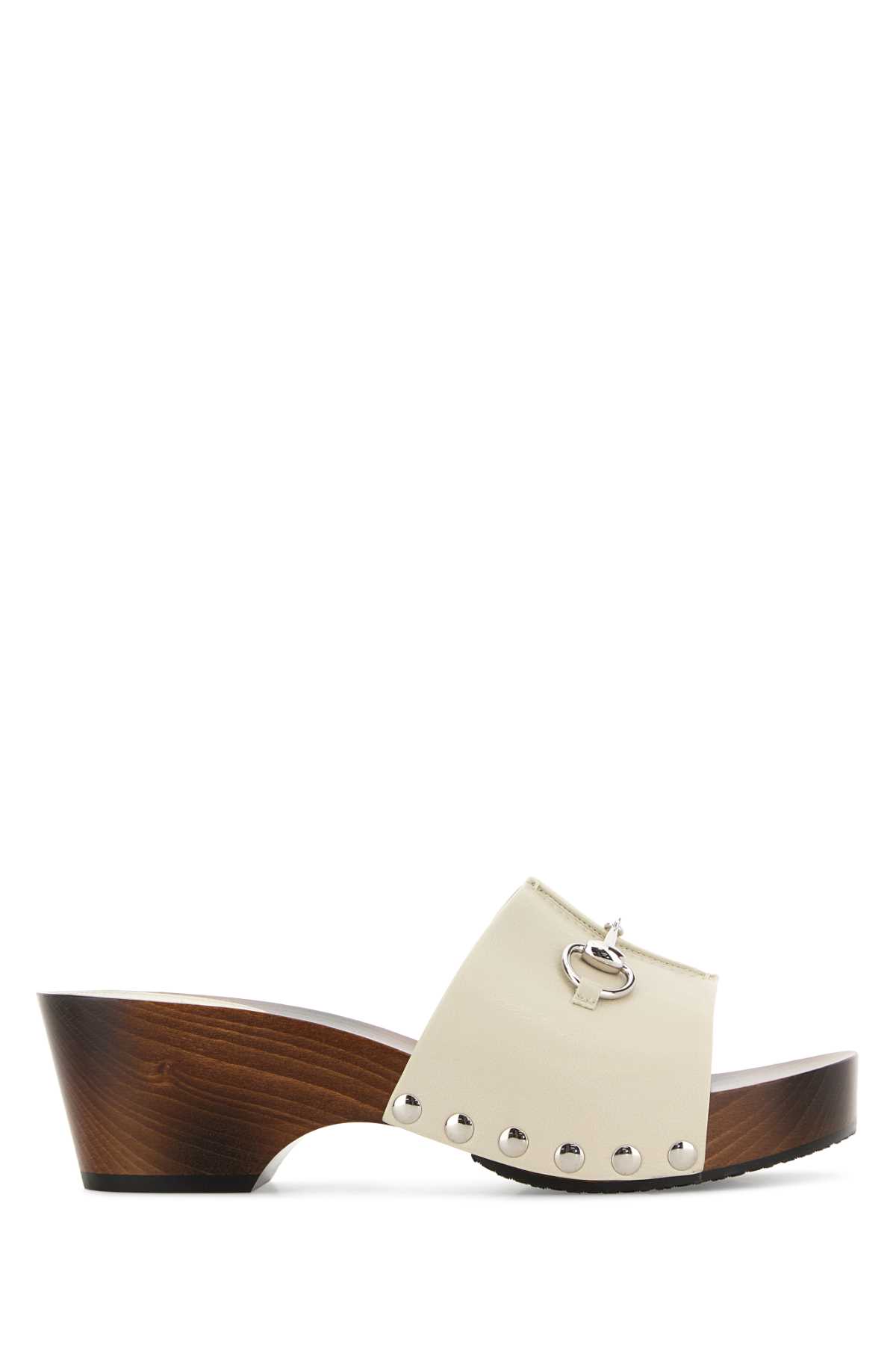 Gucci Ivory Leather Wedges Newivoirenivniv Sandali – Women