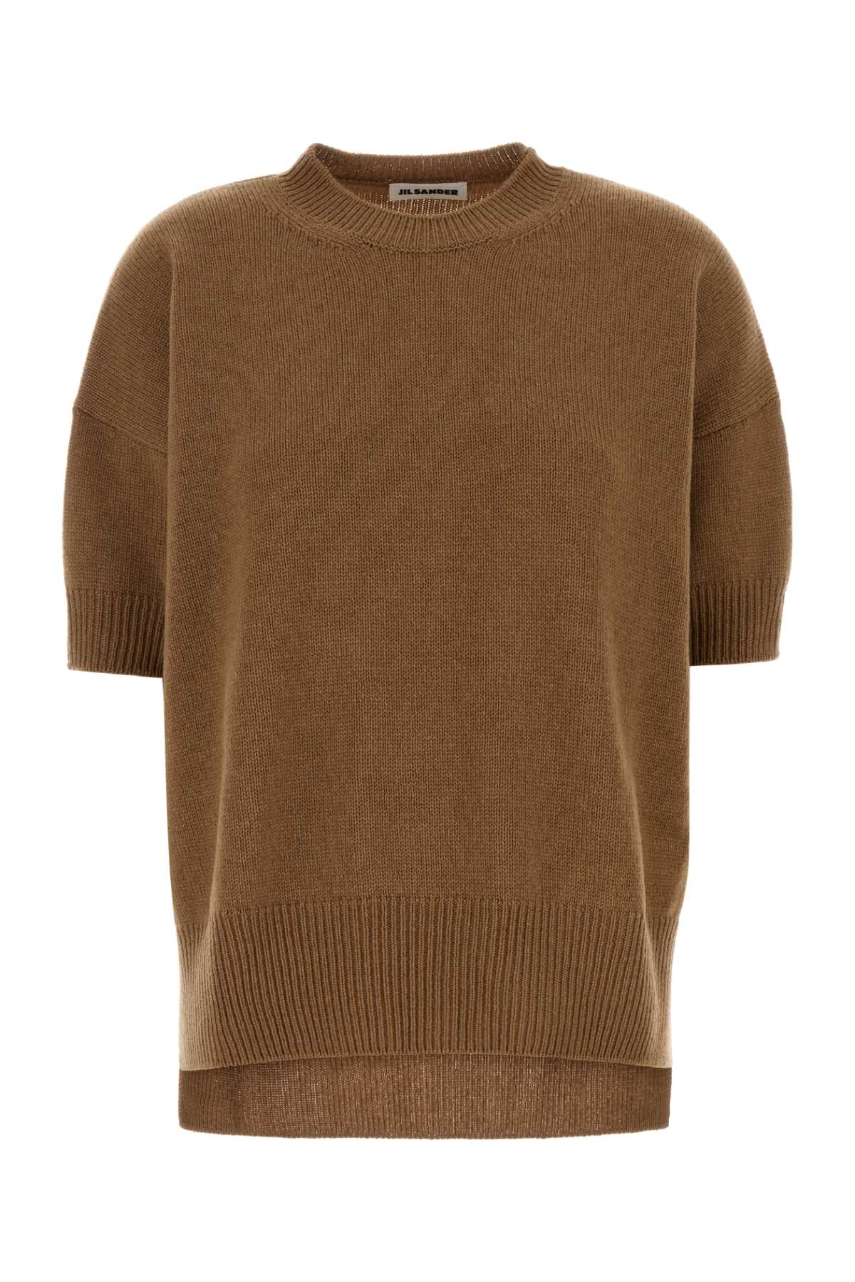 Jil Sander Camel Cashmere Sweater Sandstone Maglieria – Women