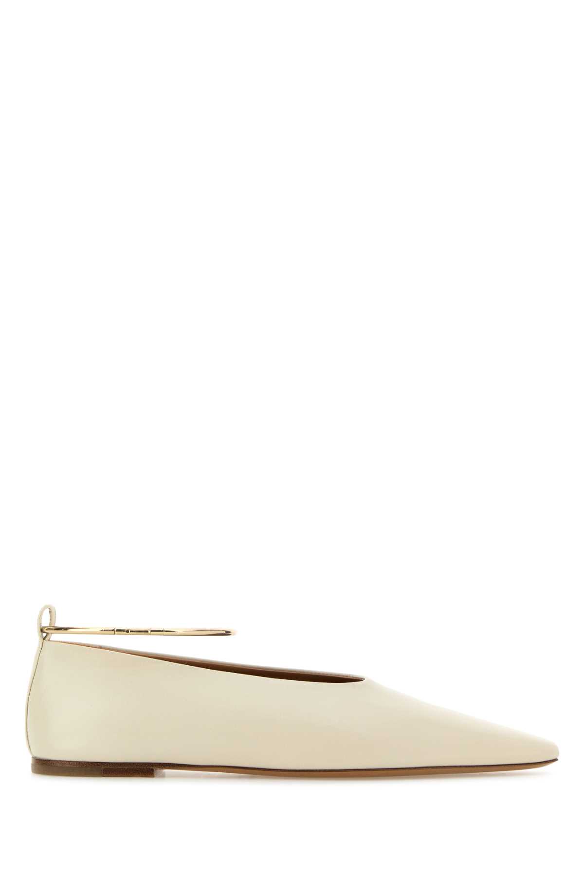 Jil Sander Ivory Leather Ballerinas Bone Ballerine – Women