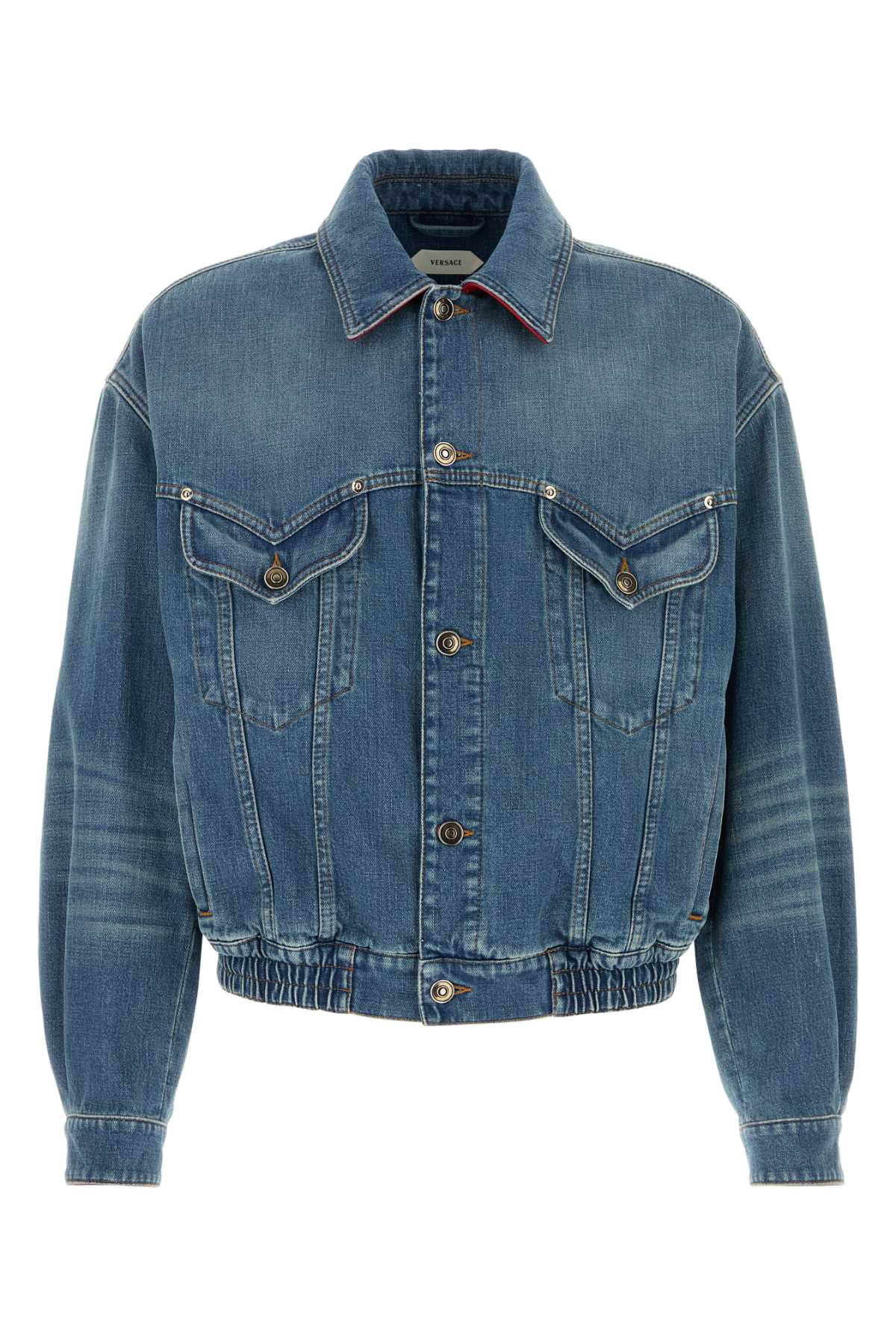 Versace Denim Jacket Mediumblue Exterior: Cotton Camicie – Men