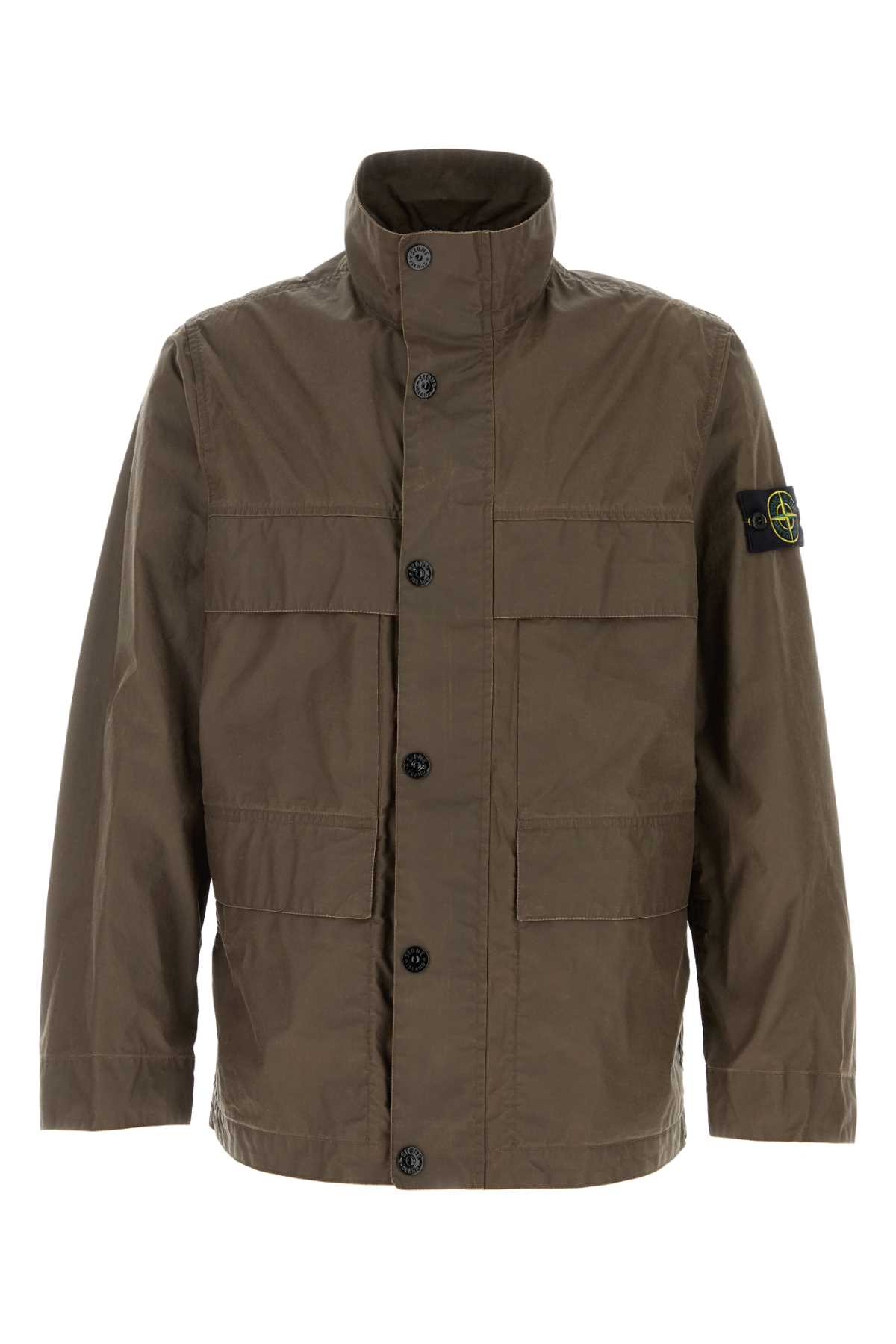 Stone Island Mud Polyester Blend Jacket Umber Exterior: Cotton Giubbini - Men