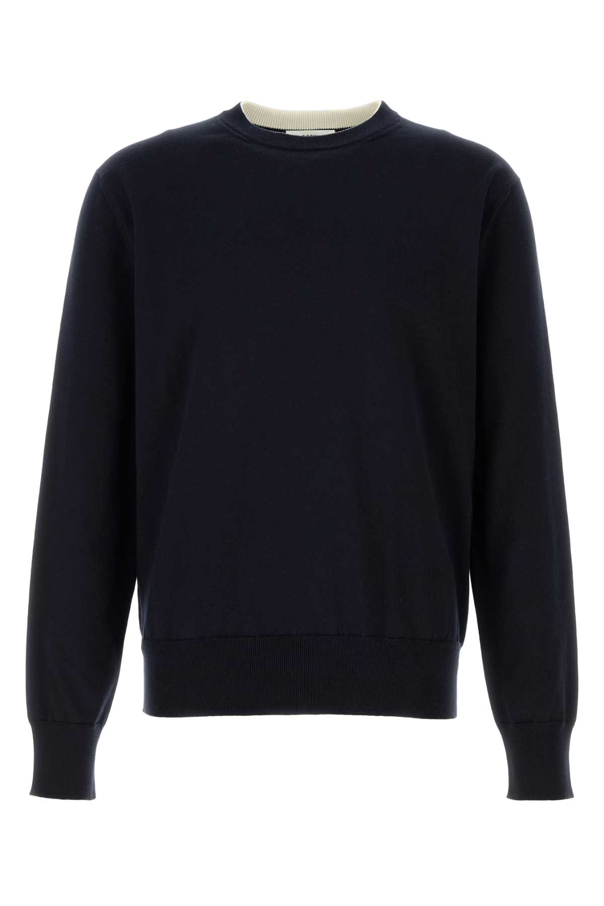 Jil Sander Midnight Blue Cotton Sweater Cotone Maglie – Men