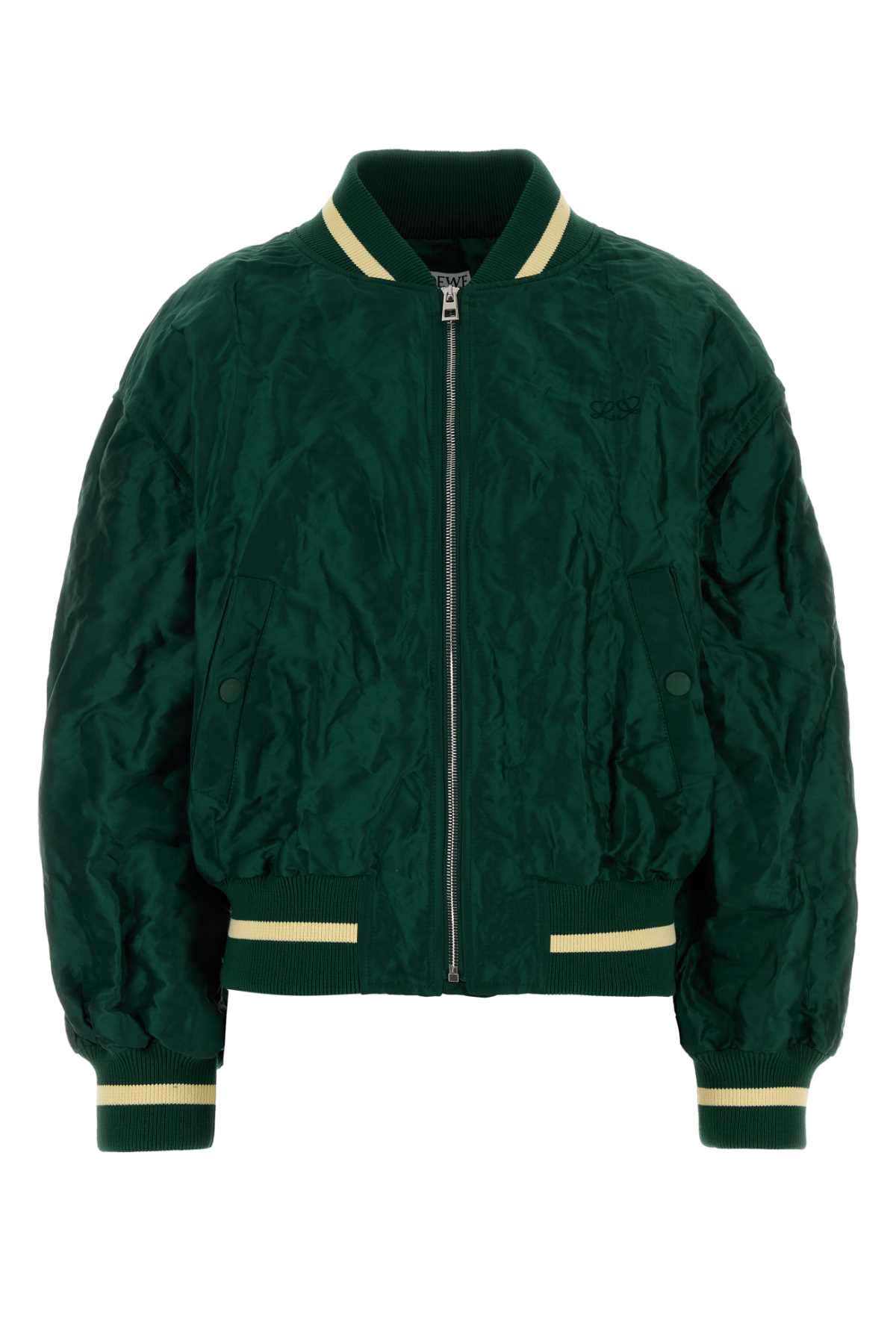 Loewe Dark Green Tech Fabric Bomber Jacket Giubbini – Women