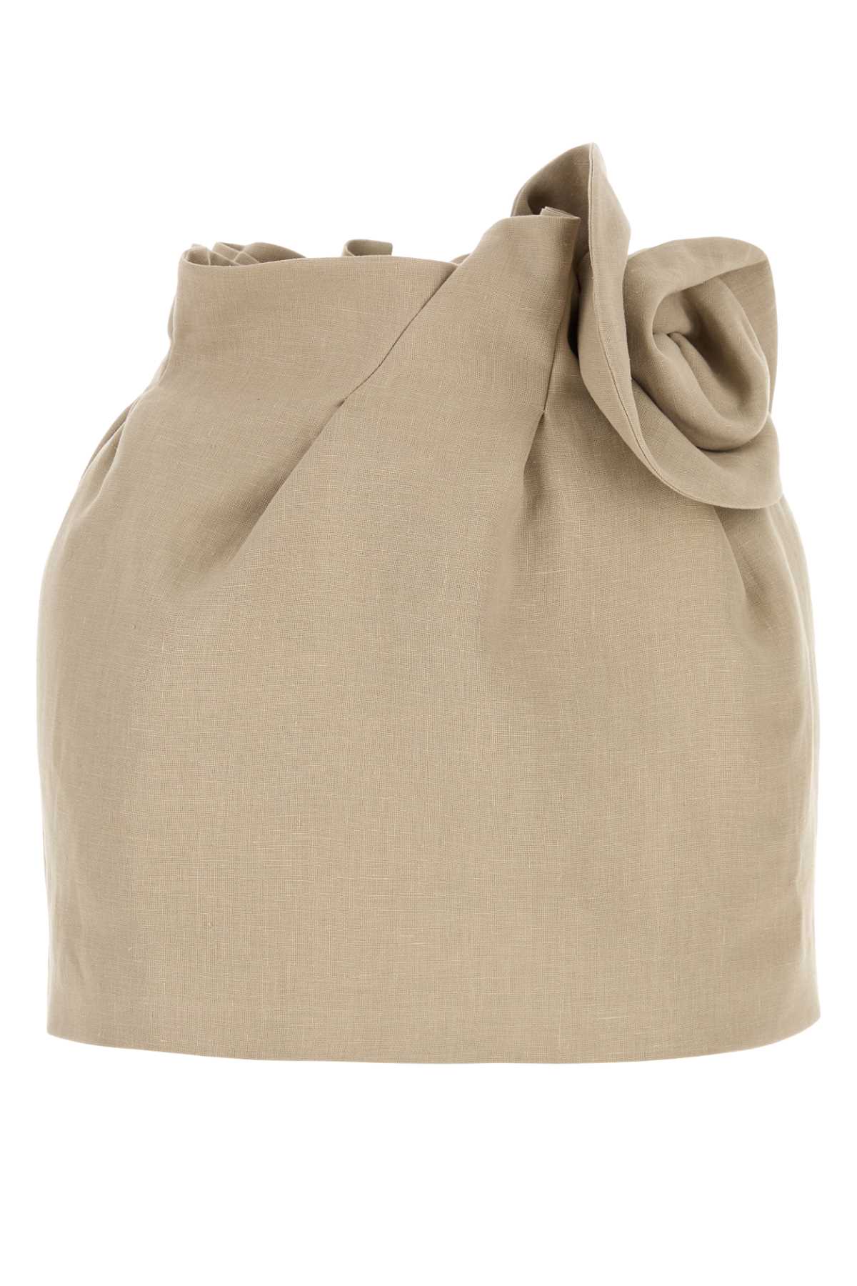 Magda Butrym Beige Linen Blend Mini Skirt Gonne – Women