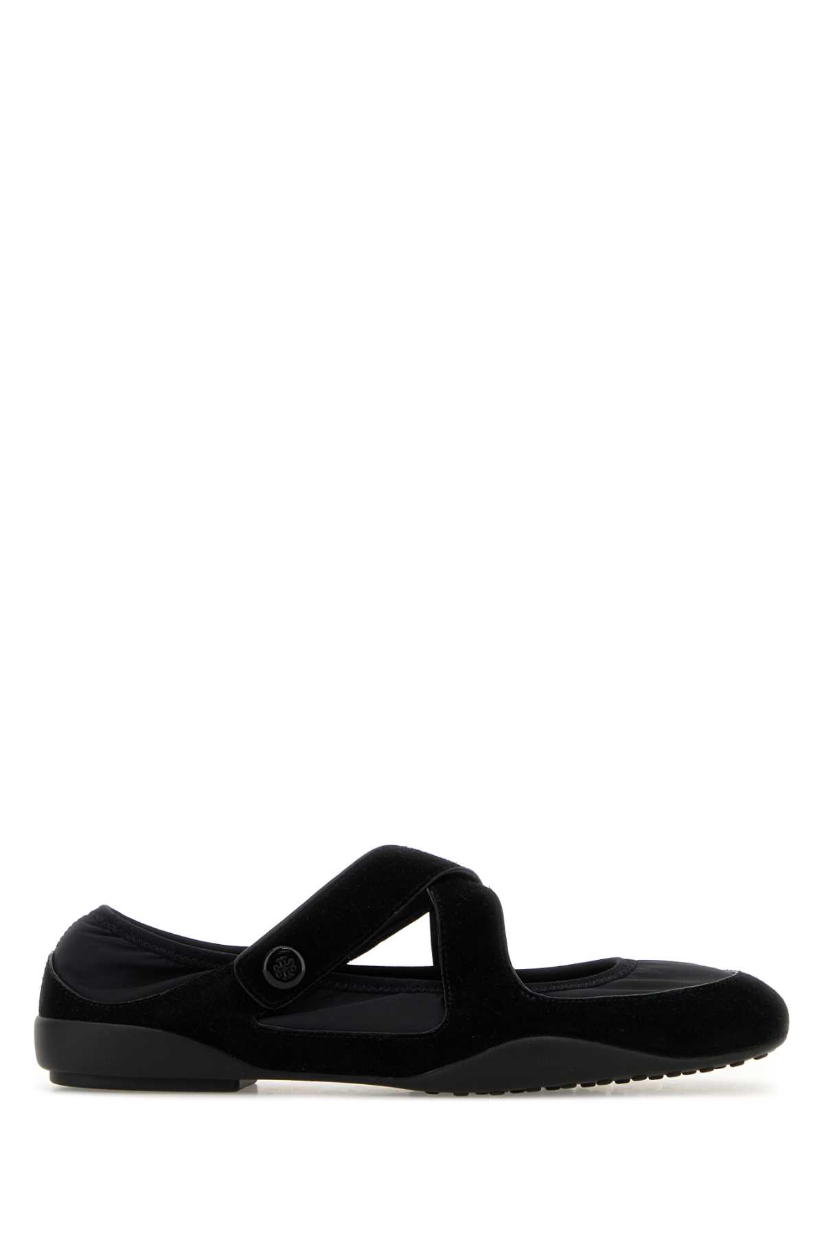 Tory Burch Black Fabric And Suede Romy Ballerinas Ballerine – Women