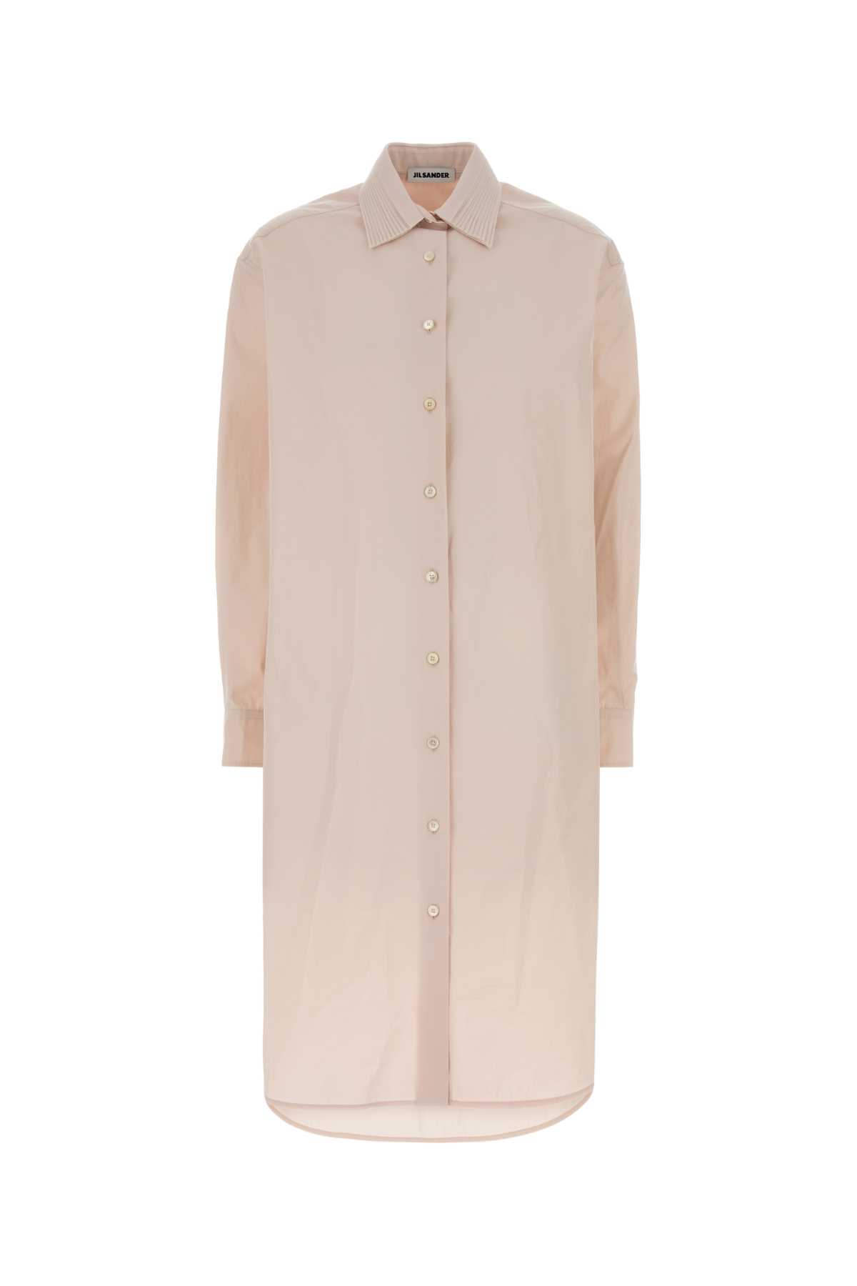 Jil Sander Light Pink Poplin Shirt Dress Seashell Exterior: Cotton Abiti – Women