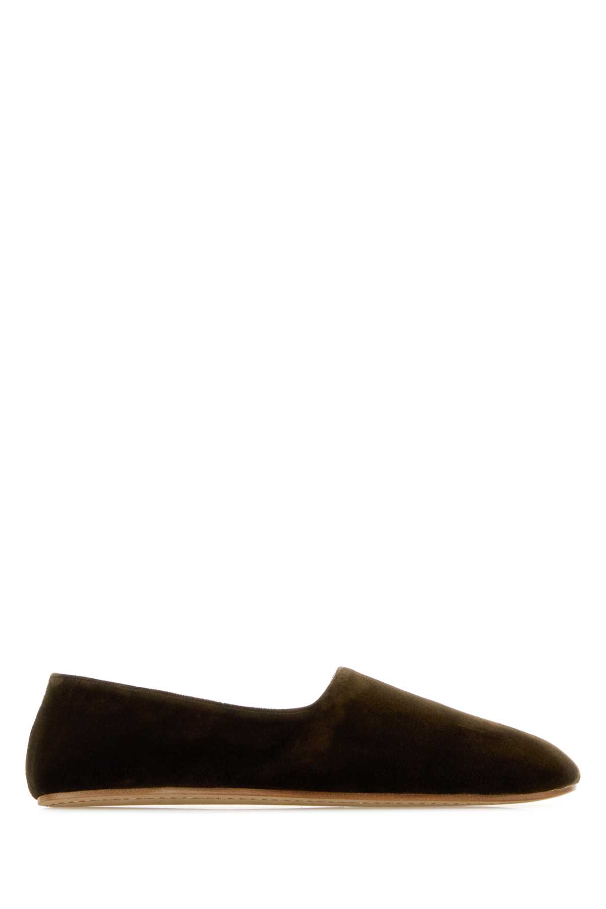 The Row Dark Green Velvet Ponti Ballerinas Moss Ballerine – Women