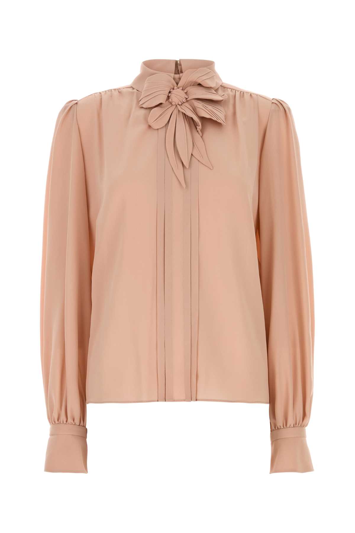 Valentino Garavani Pink Silk Blouse Rosemist Exterior: Maglie – Women