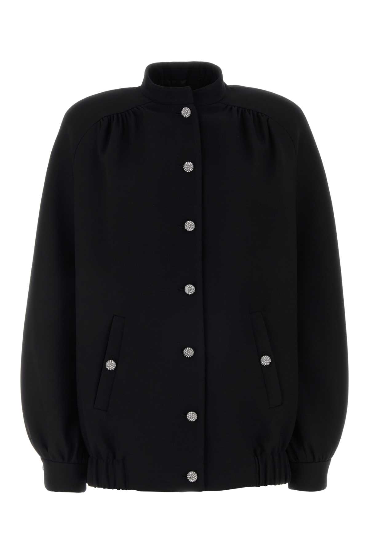 Alessandra Rich Black Wool Bomber Jacket Giubbini – Women
