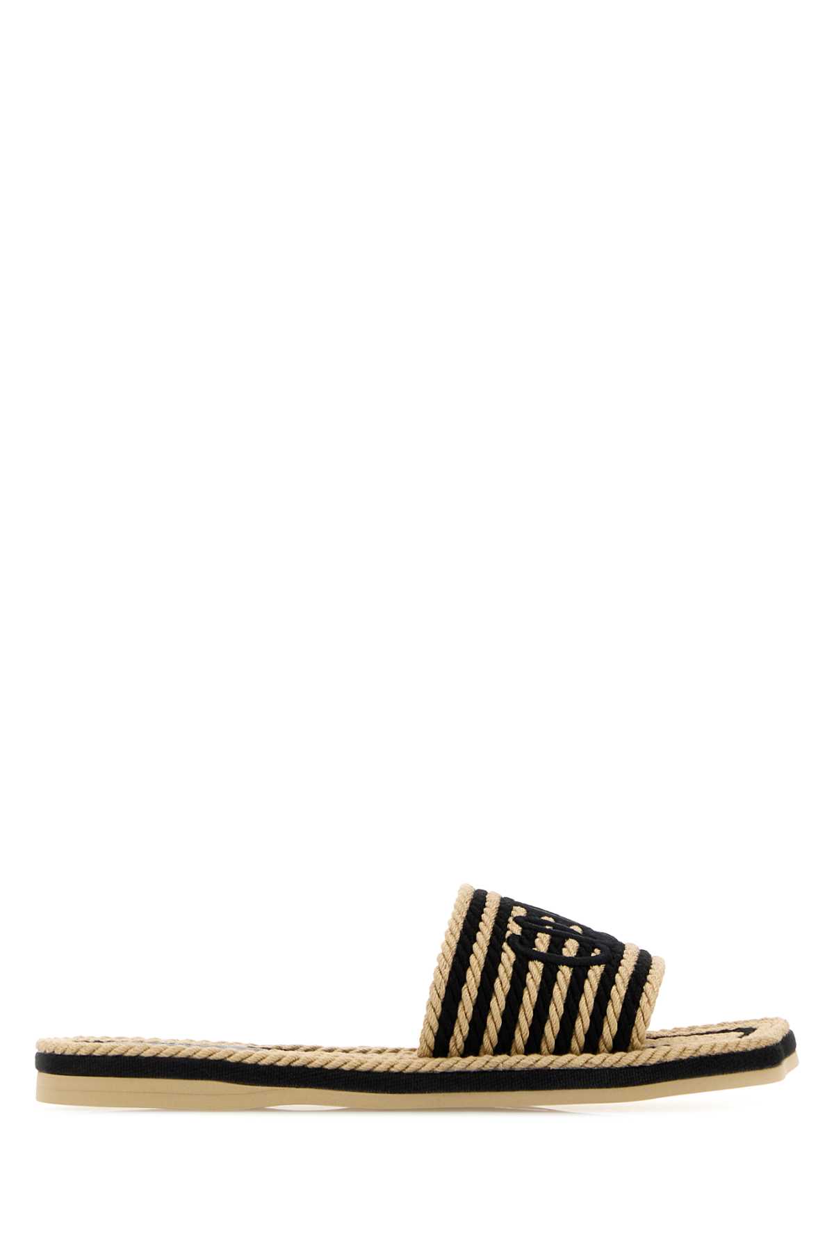 Chloé Embroidered Raffia Chloã ̈ Sand Slippers Blackwhite1 – Women
