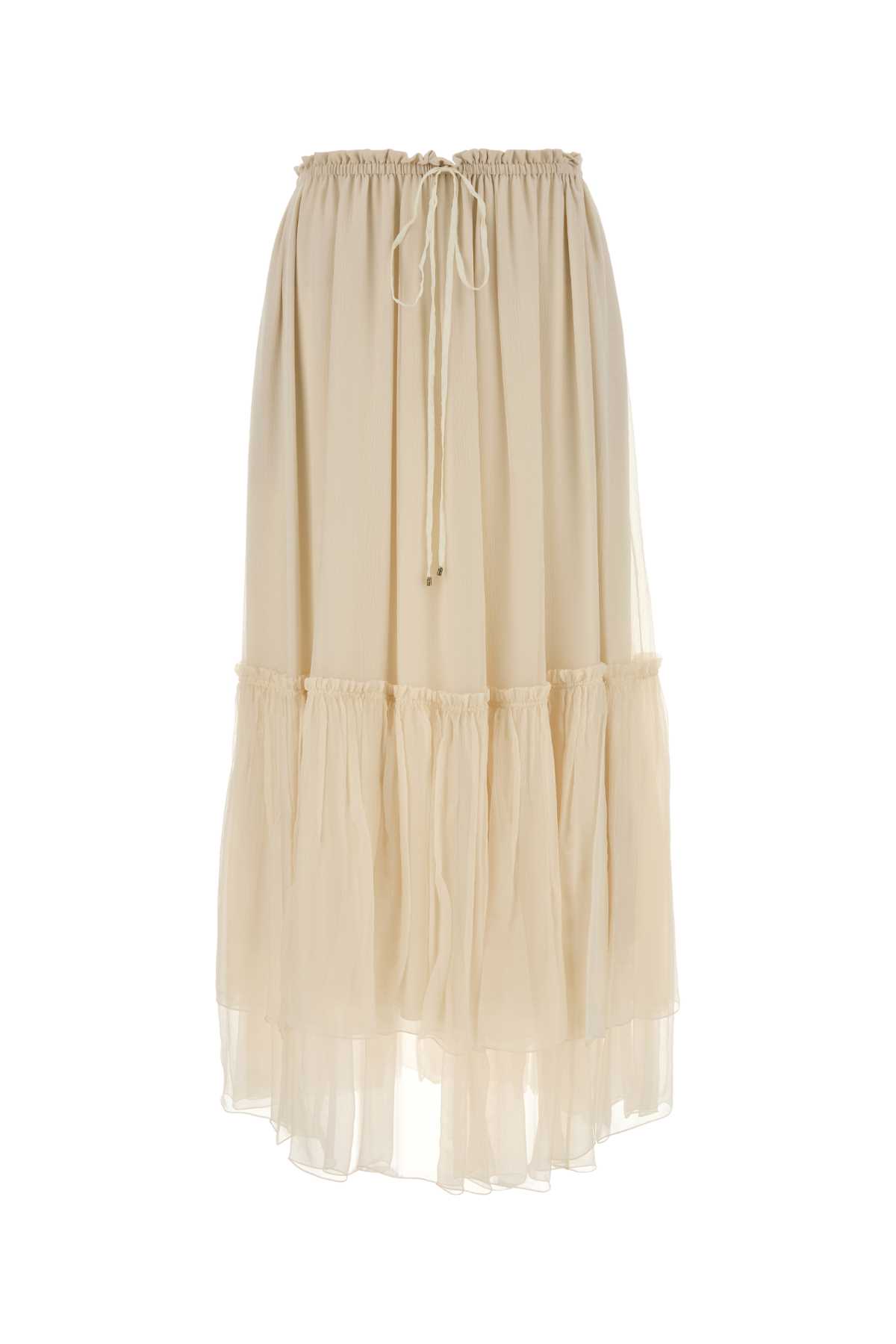 Chloé Cream Crepe Skirt Coconutmilk Gonne – Women