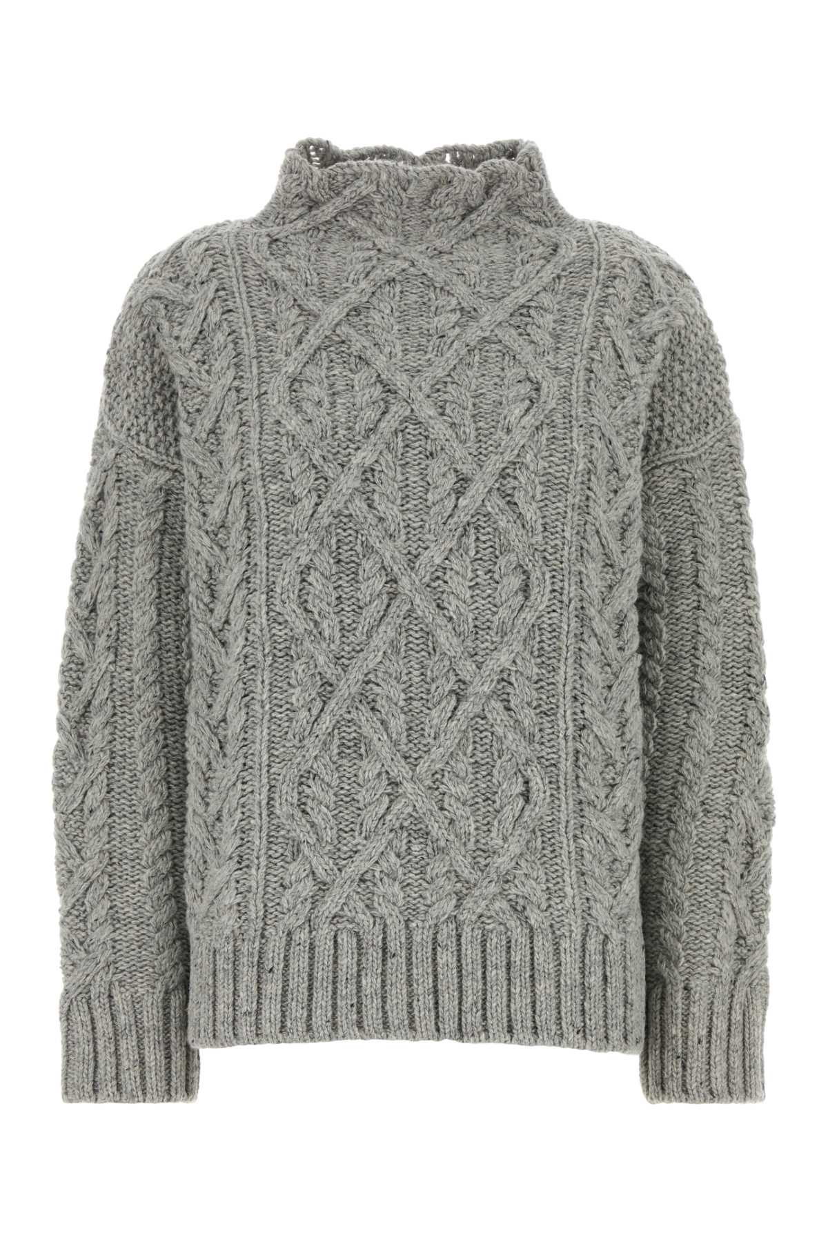 Jil Sander Grey Wool Sweater 111 Exterior: Virgin Maglieria – Women