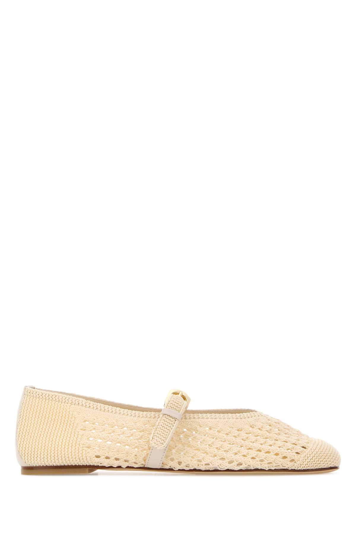 Stuart Weitzman Ivory Crochet Leora Ballerinas Chalk Ballerine – Women