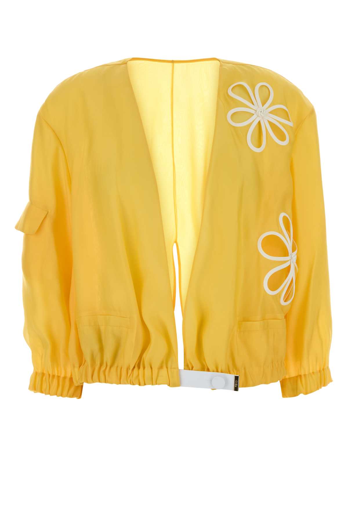 Fendi Yellow Organza Jacket Polline-26 Giacche E Gilet - Women