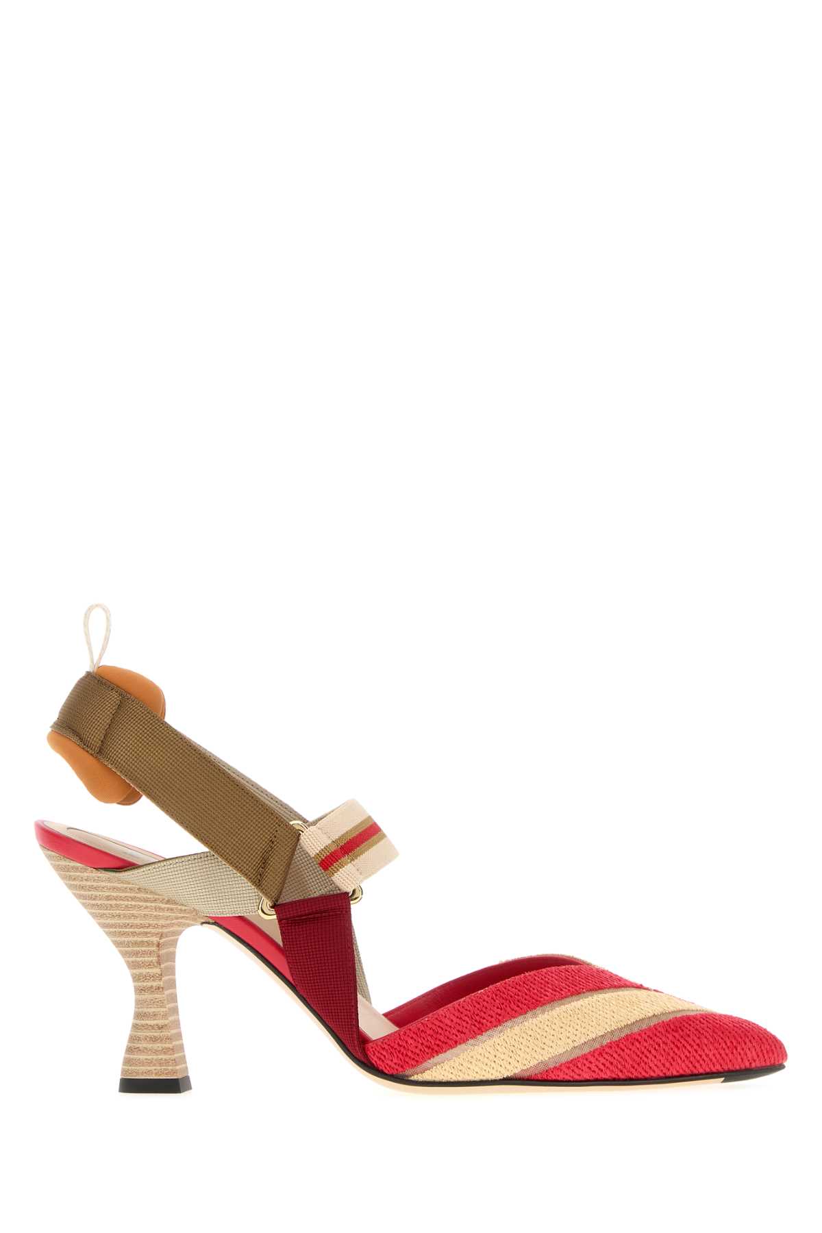 Fendi Embroidered Raffia Colibrã¬ Pumps Nudo Rafia Rubino Scarpe Con Tacco – Women