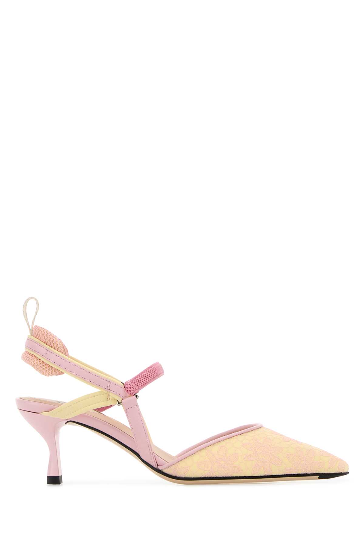Fendi Embroidered Canvas Colibrã¬ Lite Pumps Lime Sandali – Women