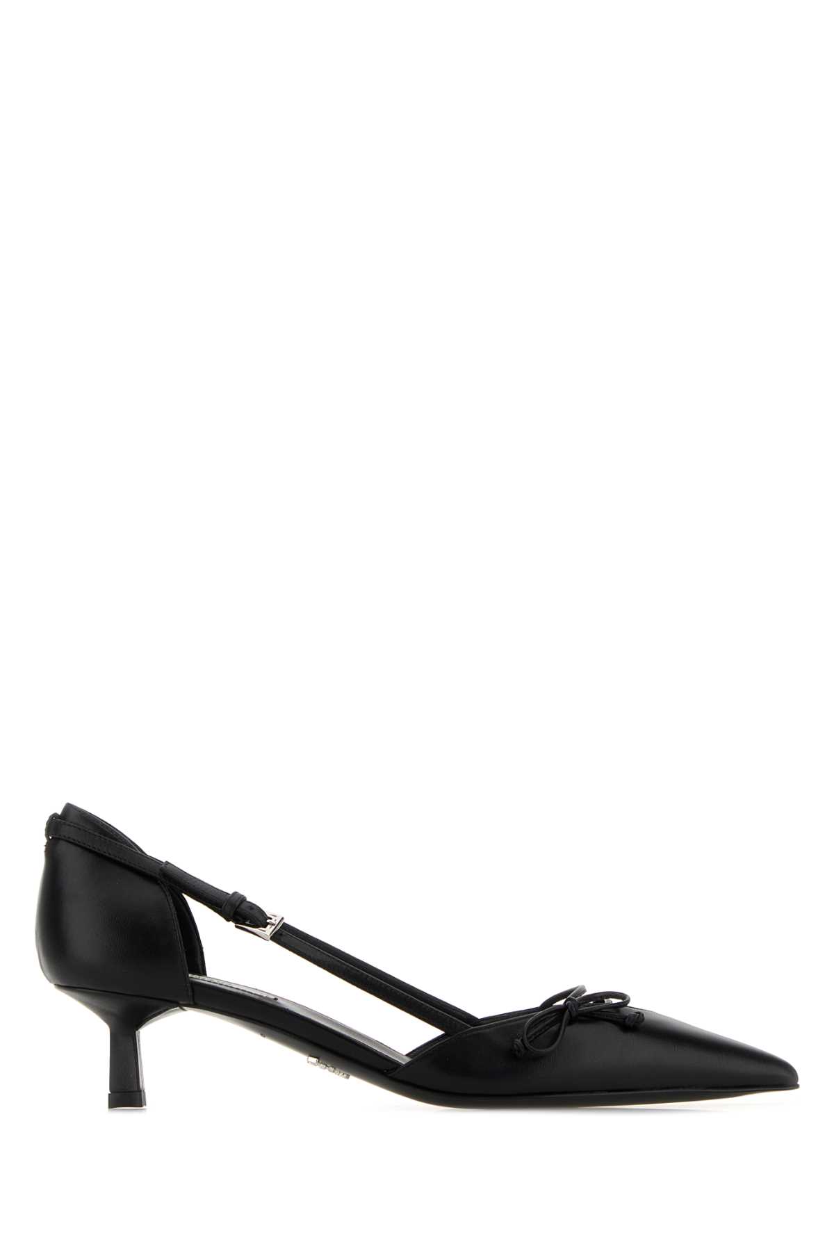 Prada Black Leather Pumps Nero Scarpe Con Tacco – Women