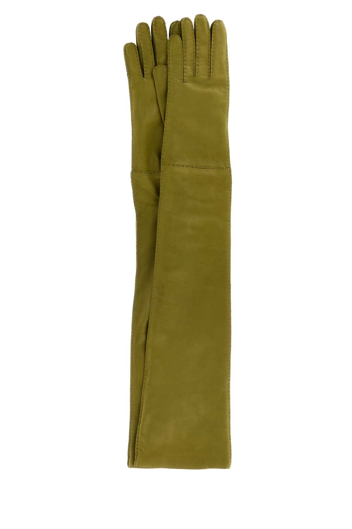 Prada Green Nappa Gloves Edera Exterior: Lamb Lining: Silk Guanti - Women