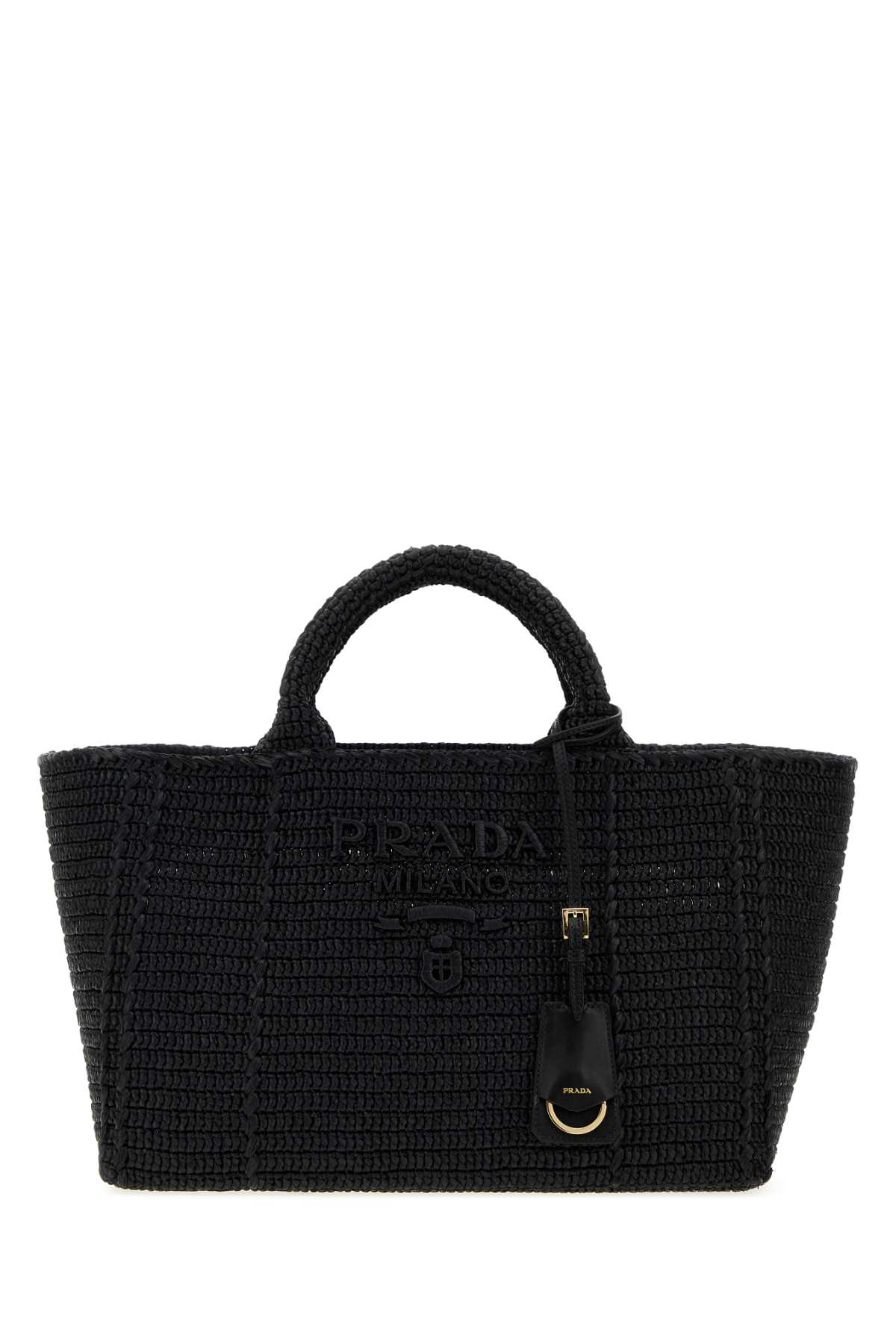 Prada Black Raffia Shopping Bag Nero Borse A Mano – Women
