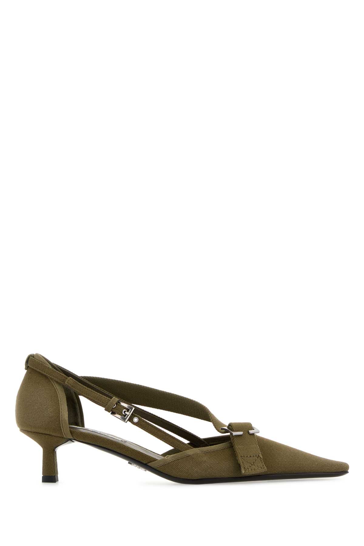 Prada Army Green Canvas Pumps Militare Scarpe Con Tacco – Women