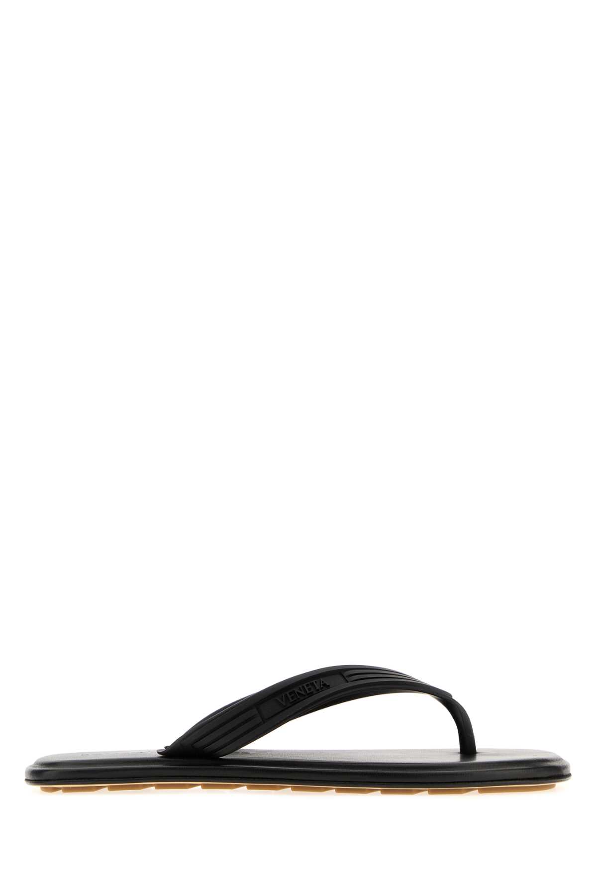 Bottega Veneta Black Rubber Sampieri Thong Slippers – Women