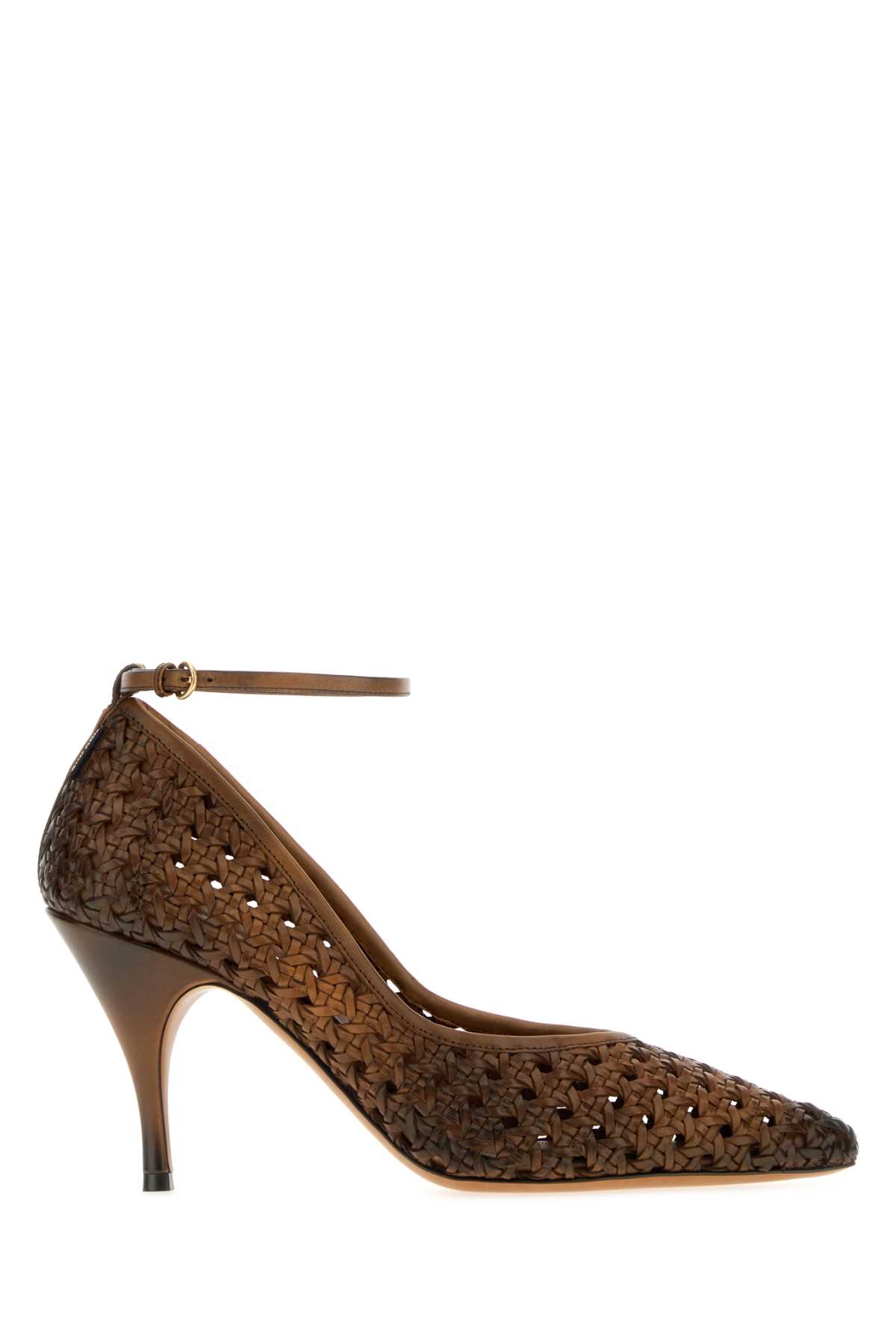 Miu Miu Brown Leather Pumps Cognac Exterior: Calf Scarpe Con Tacco – Women