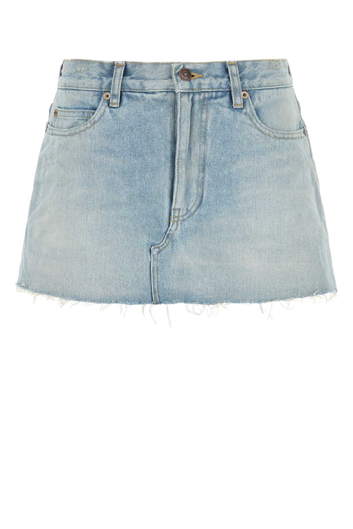 Balenciaga Denim Pant-Skirt Lightblue Exterior: Cotton Gonne – Women
