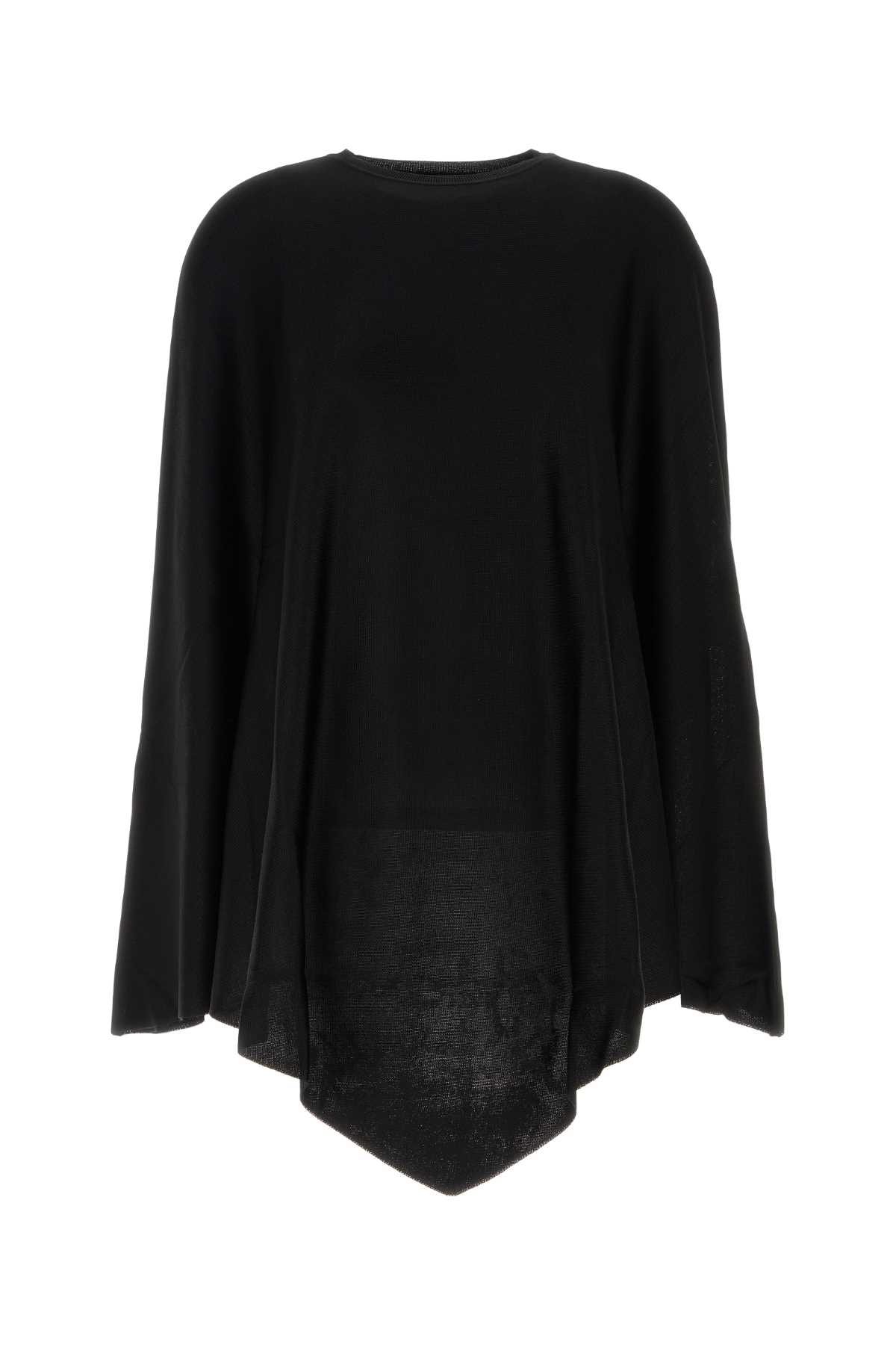Balenciaga Black Stretch Viscose Blend Cape Maglie – Women